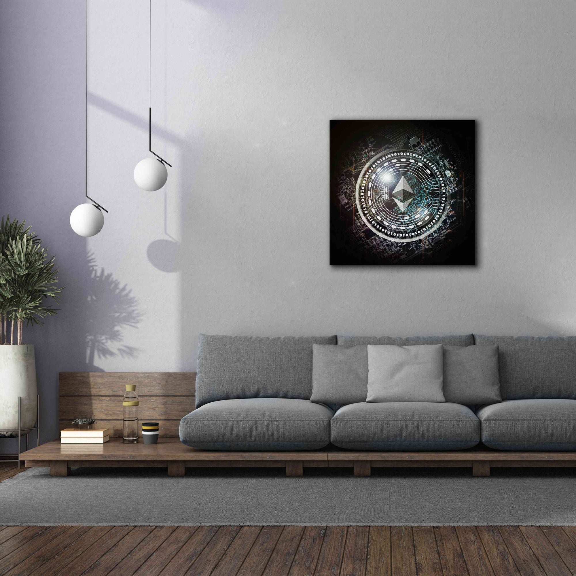 'Eth Ethereum Crypto Coin' by Portfolio Giclee Canvas Wall Art,37x37