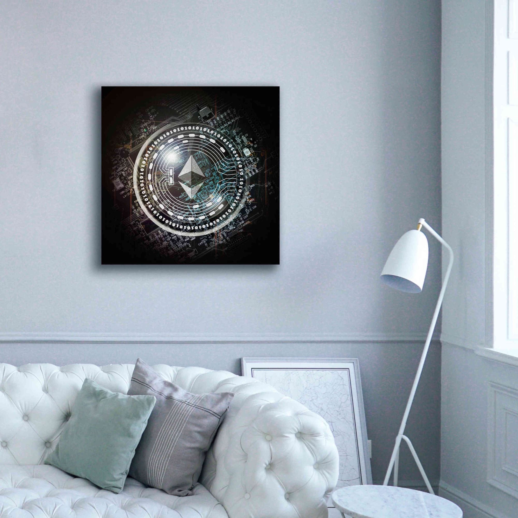 'Eth Ethereum Crypto Coin' by Portfolio Giclee Canvas Wall Art,37x37