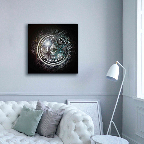 Image of 'Eth Ethereum Crypto Coin' by Portfolio Giclee Canvas Wall Art,37x37
