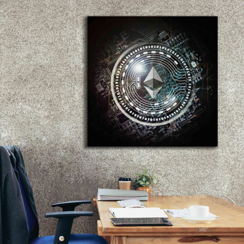 Image of 'Eth Ethereum Crypto Coin' by Portfolio Giclee Canvas Wall Art,37x37