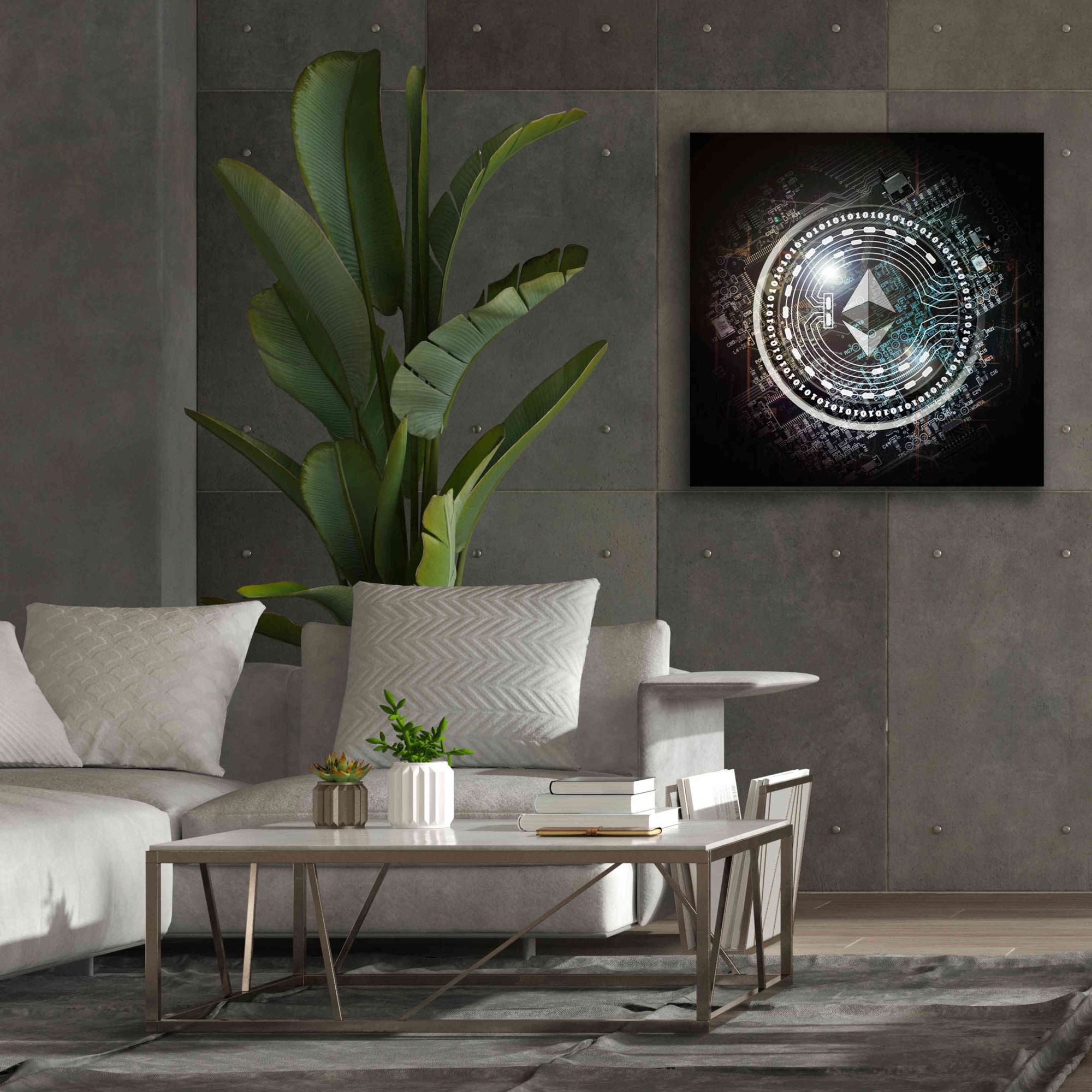 'Eth Ethereum Crypto Coin' by Portfolio Giclee Canvas Wall Art,37x37