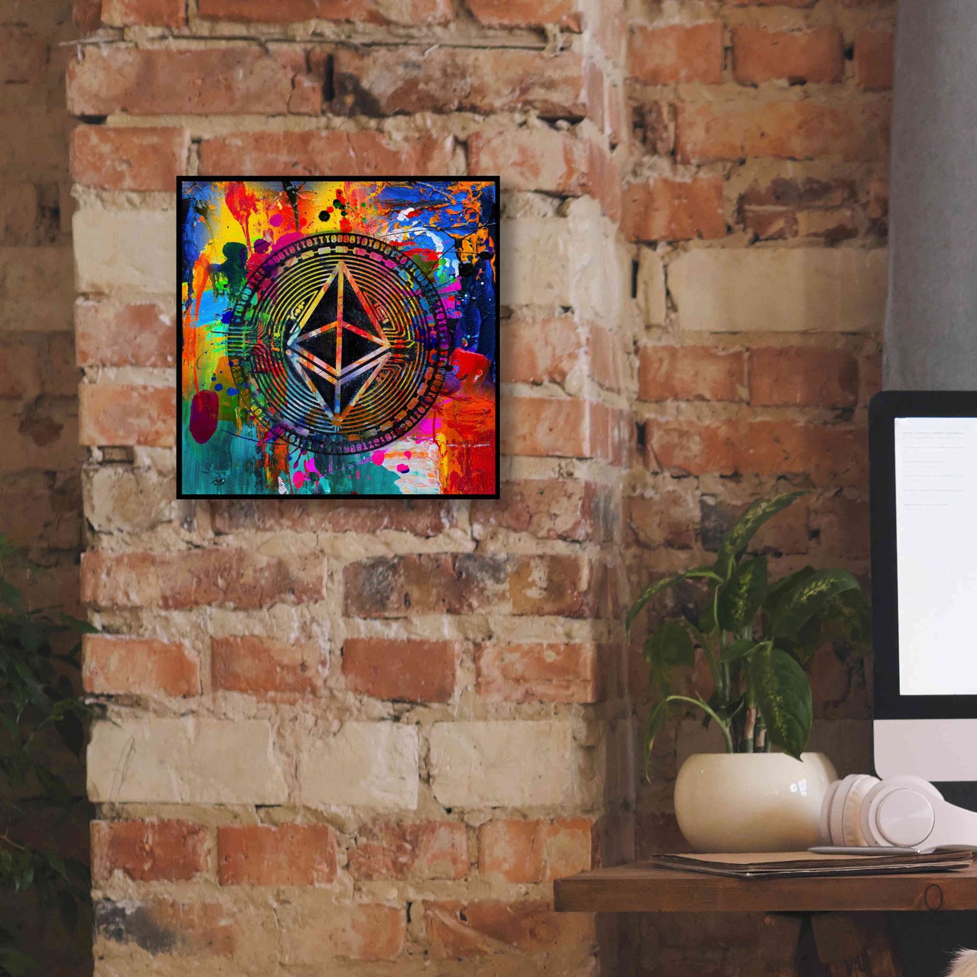 'Eth Ethereum Crypto In Color' by Portfolio Giclee Canvas Wall Art,12x12
