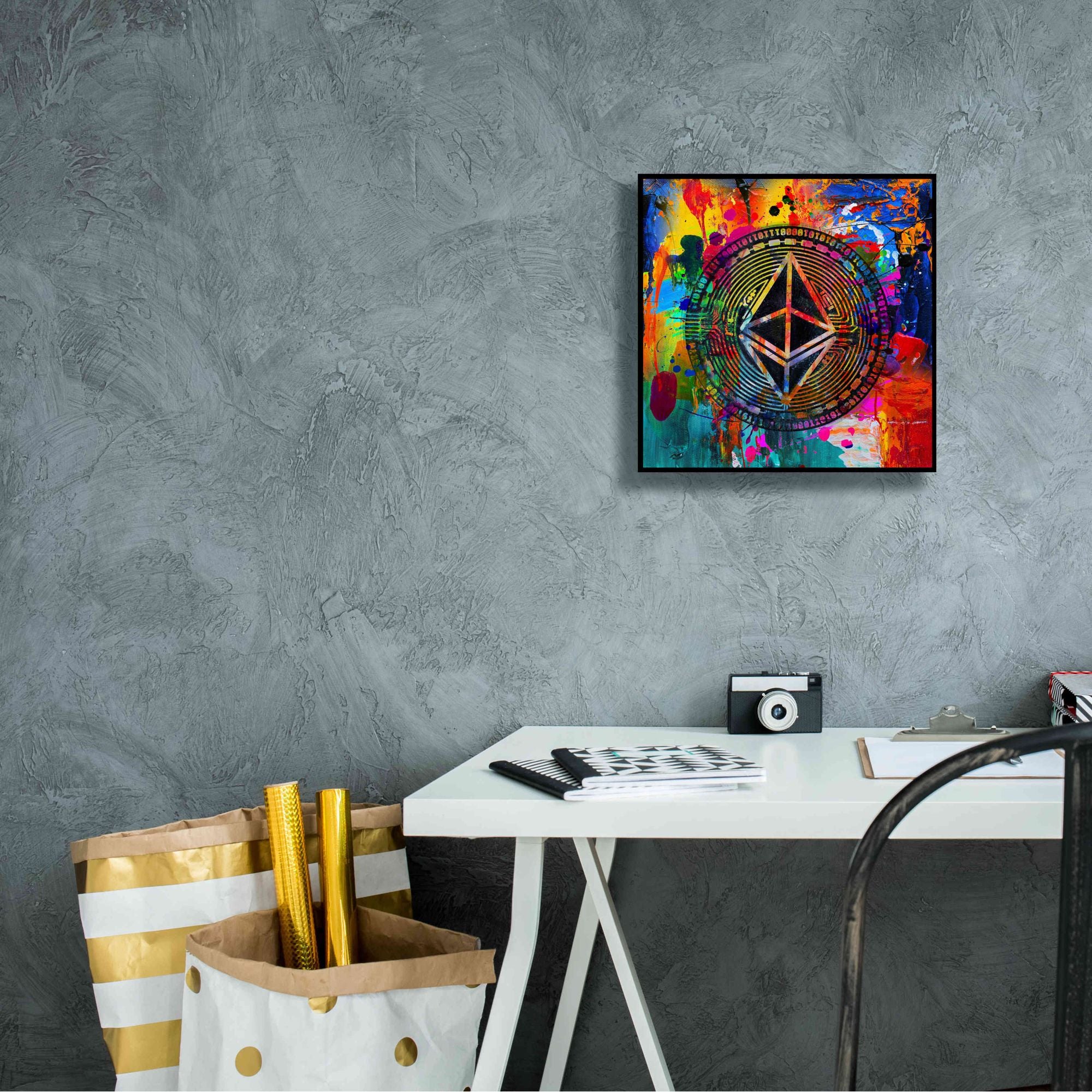'Eth Ethereum Crypto In Color' by Portfolio Giclee Canvas Wall Art,12x12