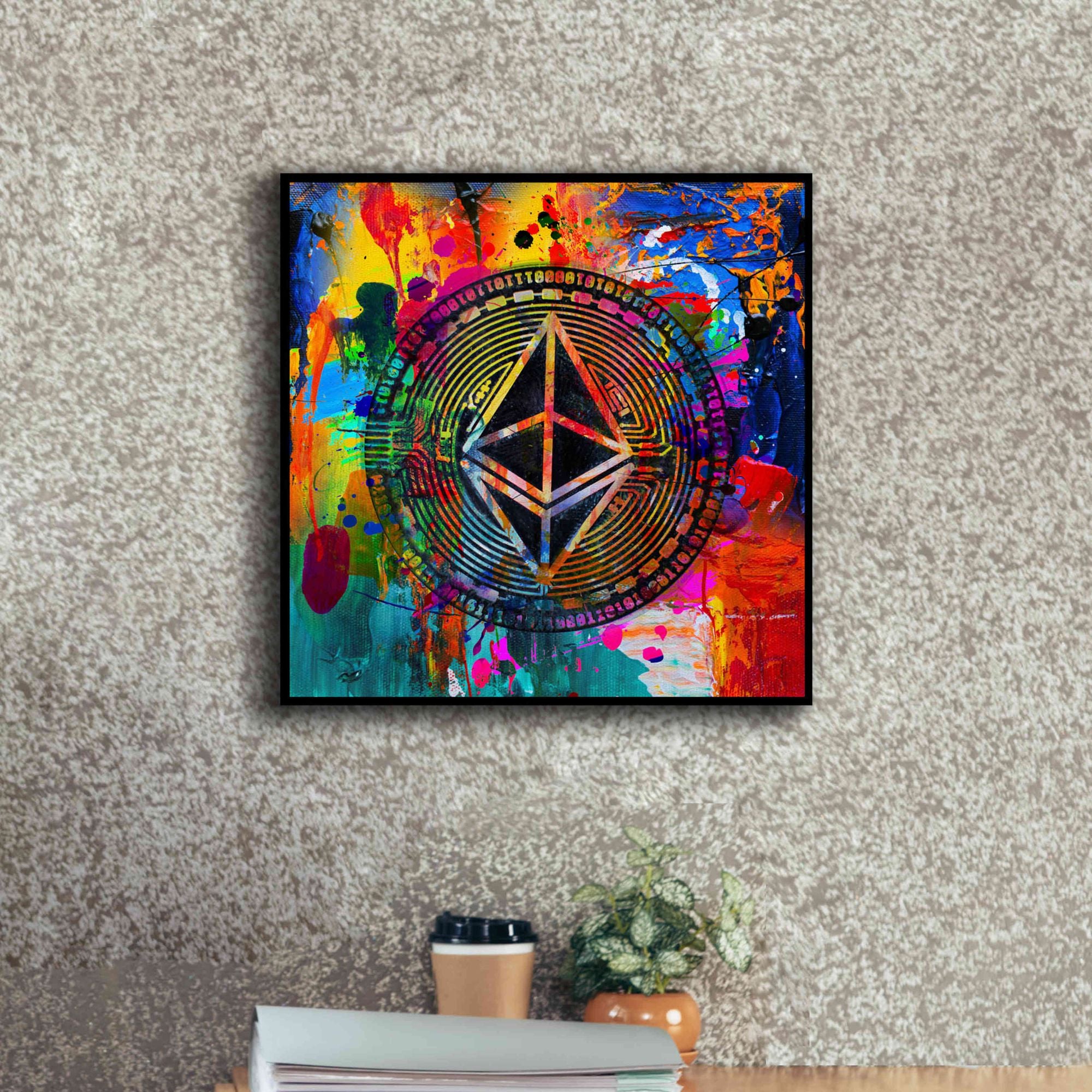 'Eth Ethereum Crypto In Color' by Portfolio Giclee Canvas Wall Art,18x18
