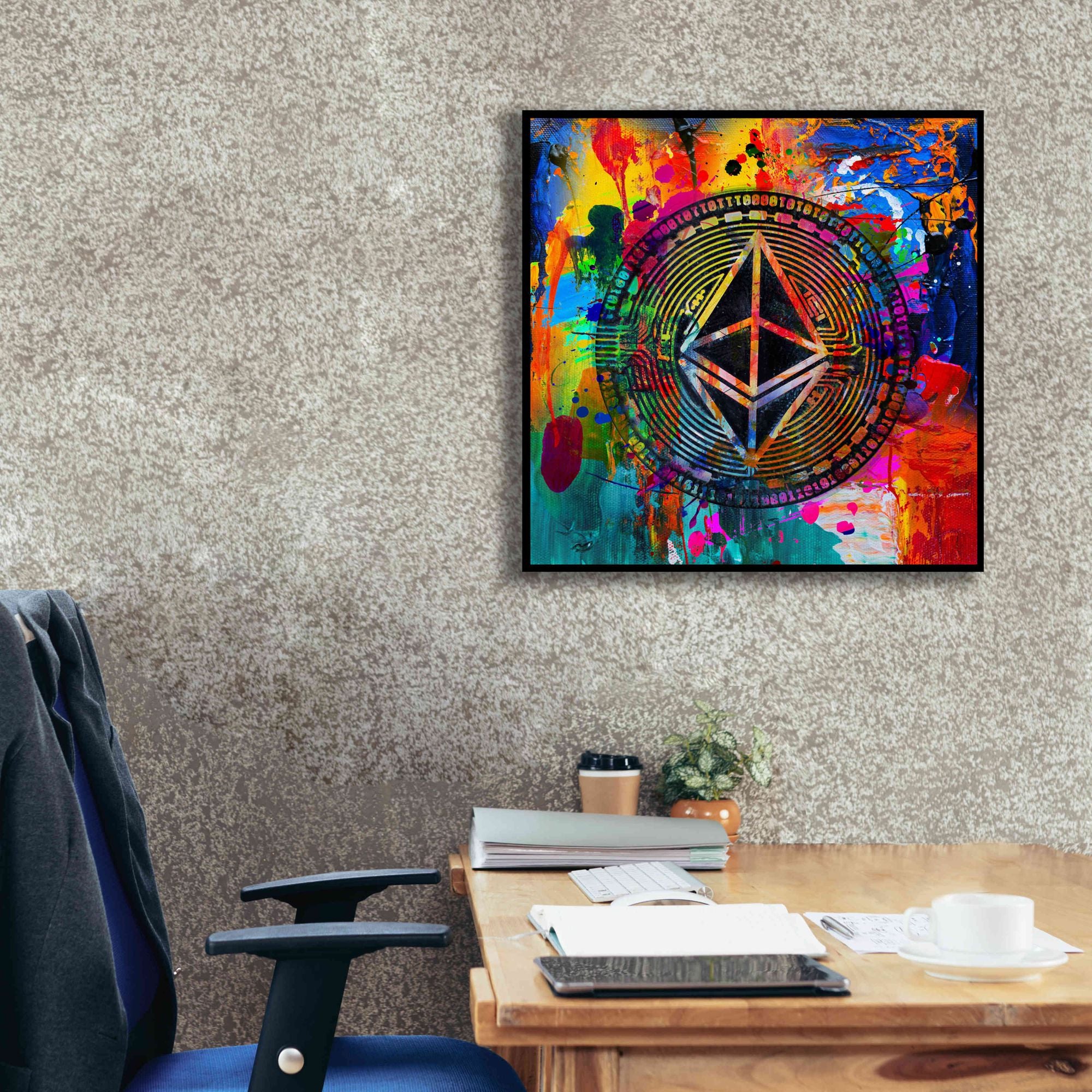 'Eth Ethereum Crypto In Color' by Portfolio Giclee Canvas Wall Art,26x26