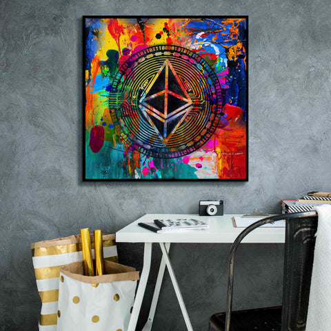 Image of 'Eth Ethereum Crypto In Color' by Portfolio Giclee Canvas Wall Art,26x26