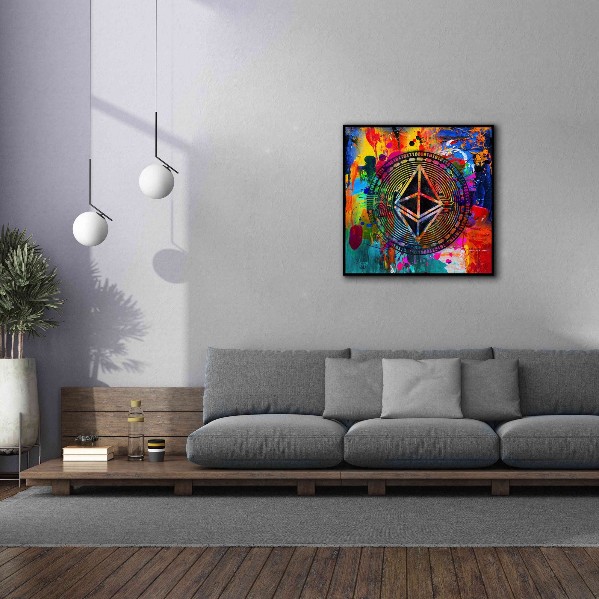 'Eth Ethereum Crypto In Color' by Portfolio Giclee Canvas Wall Art,37x37