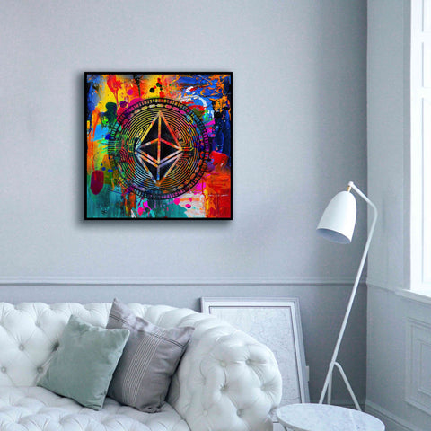Image of 'Eth Ethereum Crypto In Color' by Portfolio Giclee Canvas Wall Art,37x37