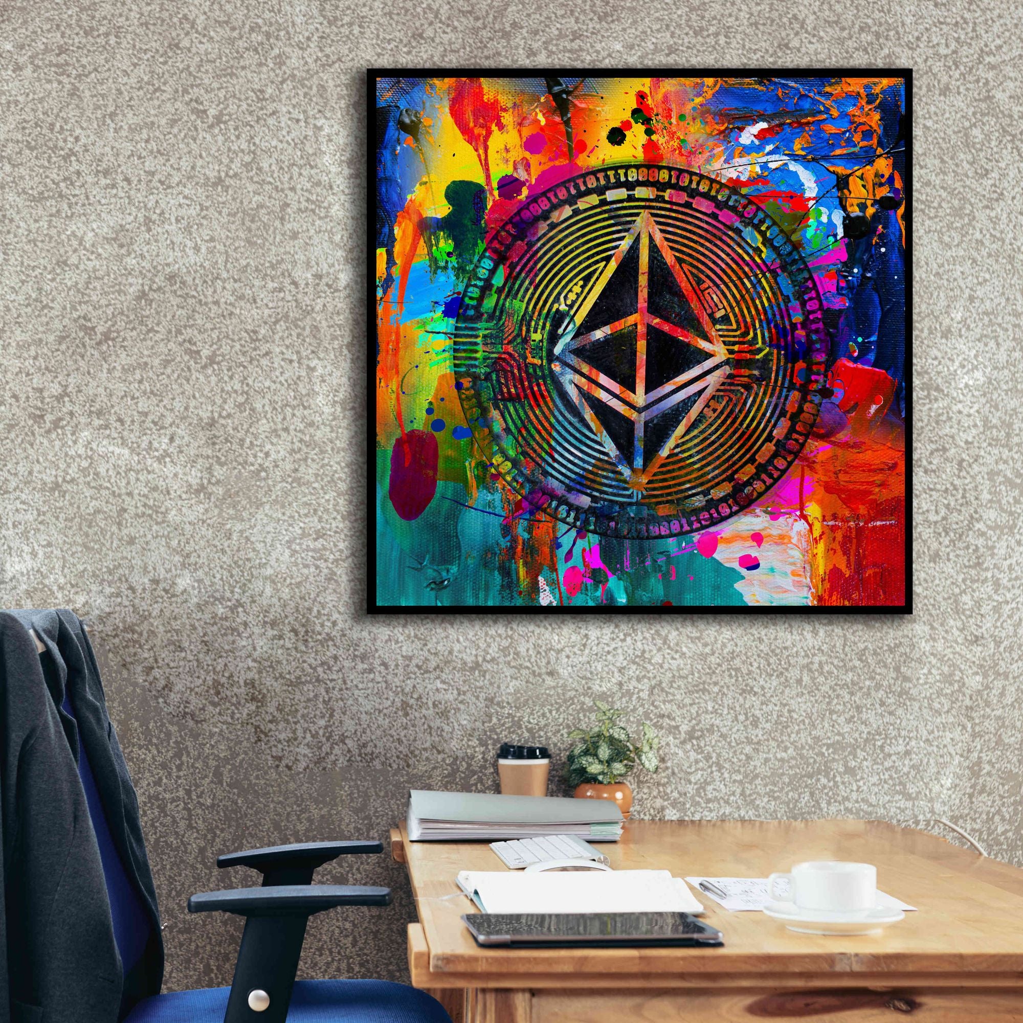 'Eth Ethereum Crypto In Color' by Portfolio Giclee Canvas Wall Art,37x37