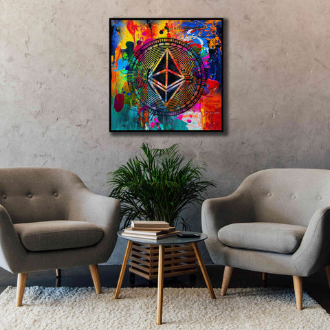 Image of 'Eth Ethereum Crypto In Color' by Portfolio Giclee Canvas Wall Art,37x37
