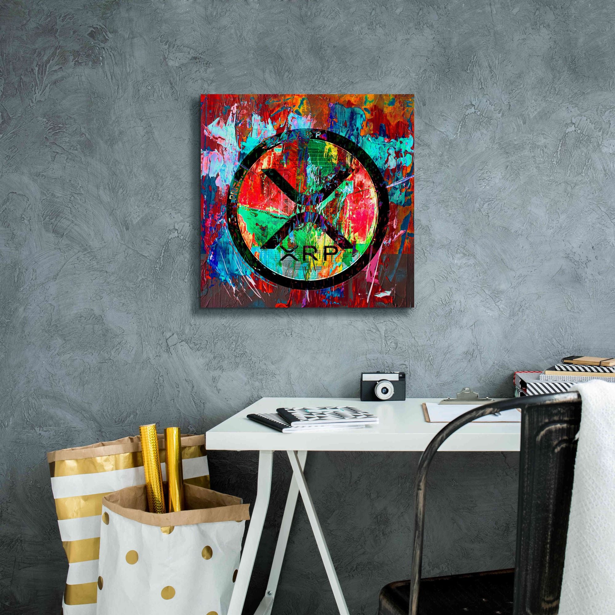 'Xrp Crypto In Color' by Portfolio Giclee Canvas Wall Art,18x18