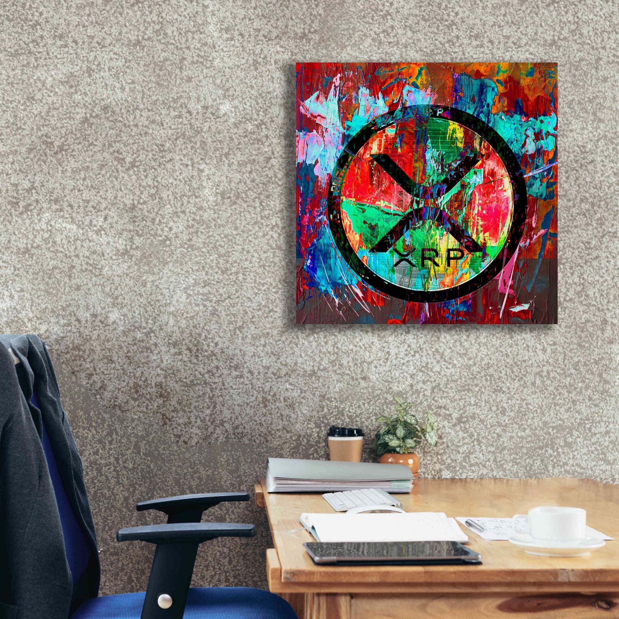 'Xrp Crypto In Color' by Portfolio Giclee Canvas Wall Art,26x26