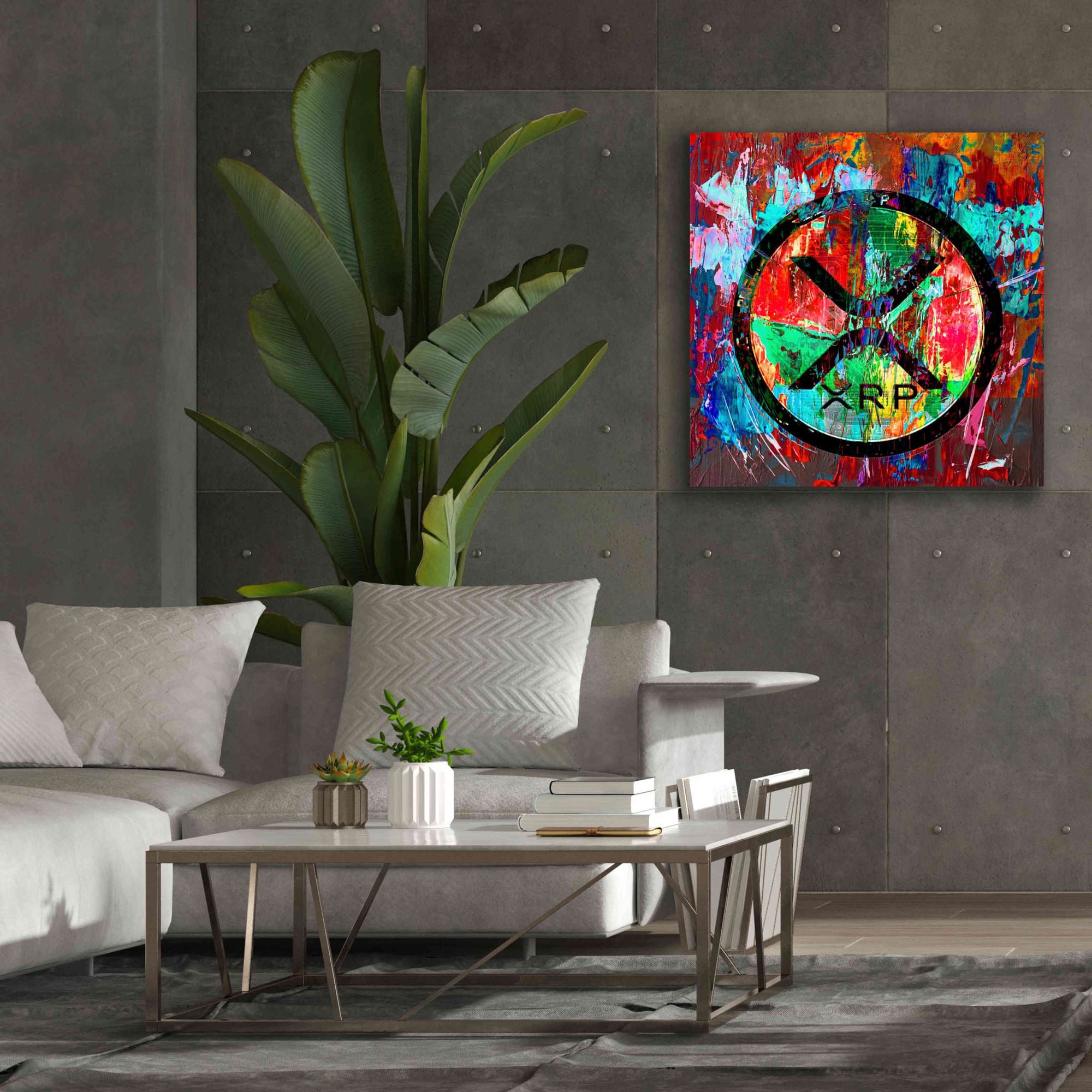 'Xrp Crypto In Color' by Portfolio Giclee Canvas Wall Art,37x37