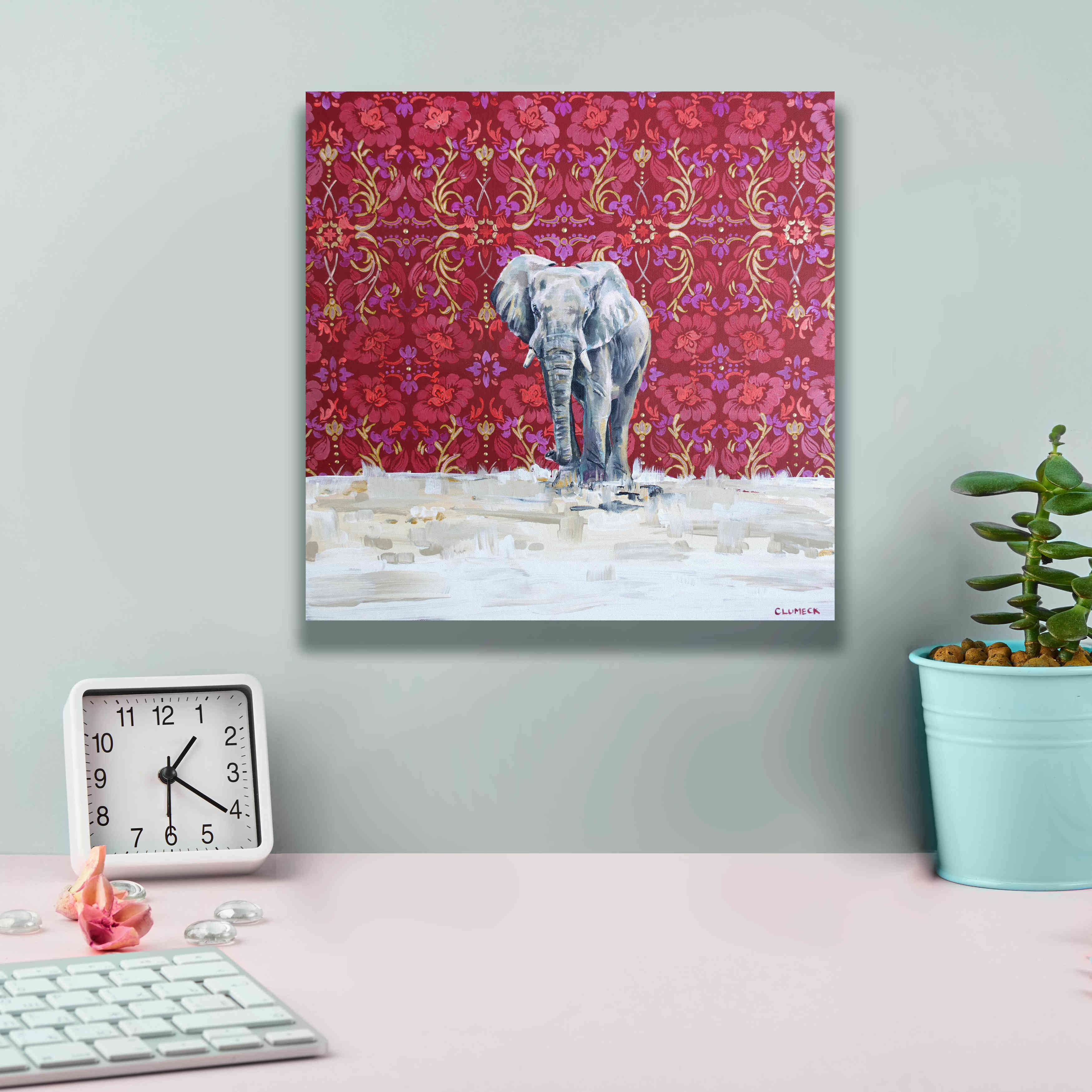 'Elephant by Alana Clumeck Giclee Canvas Wall Art,12x12