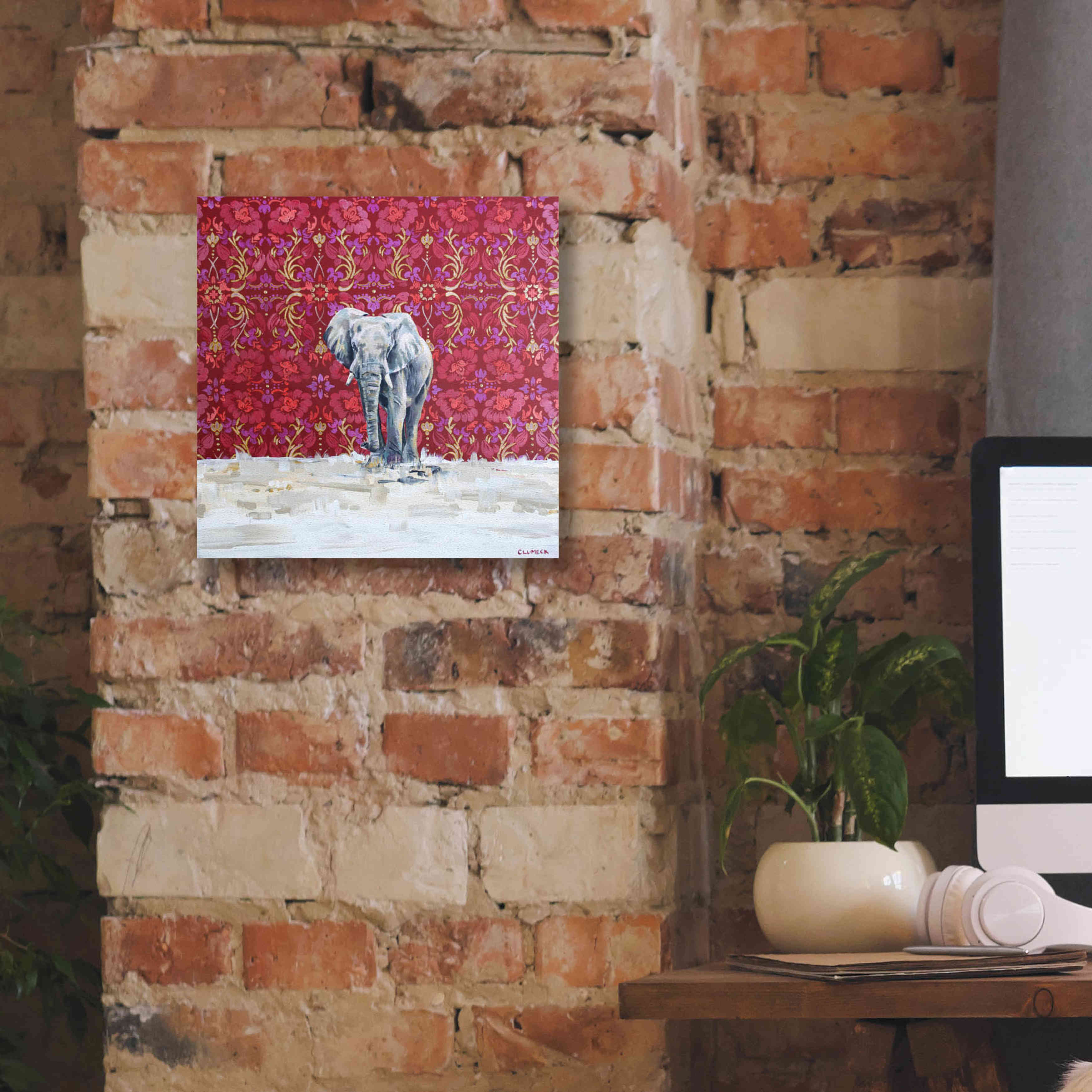 'Elephant by Alana Clumeck Giclee Canvas Wall Art,12x12