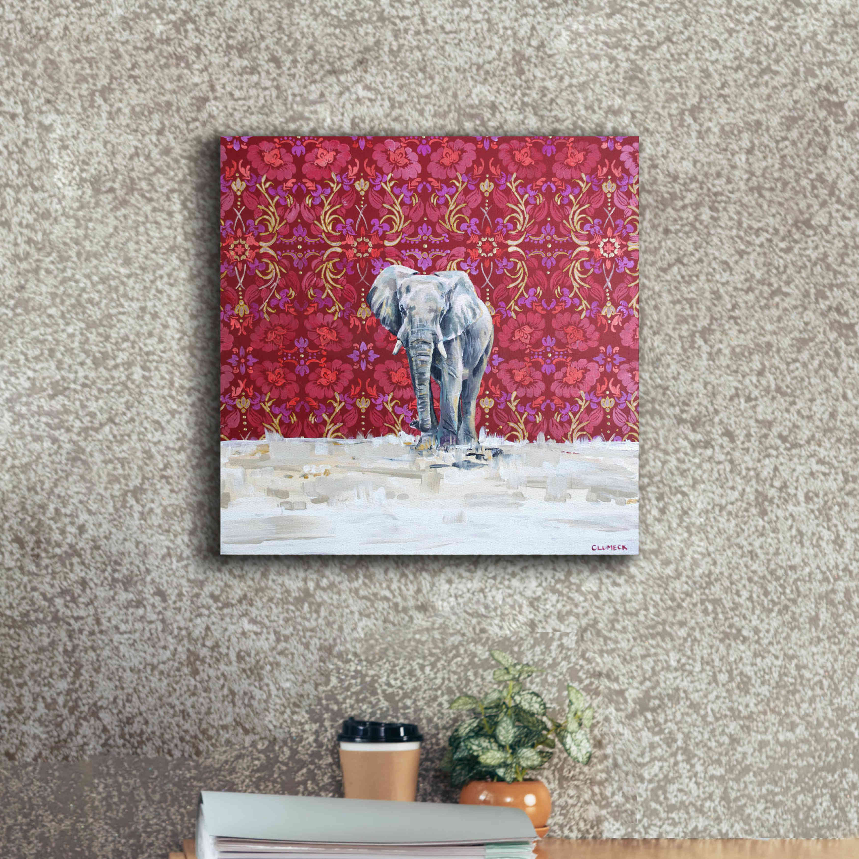 'Elephant by Alana Clumeck Giclee Canvas Wall Art,18x18