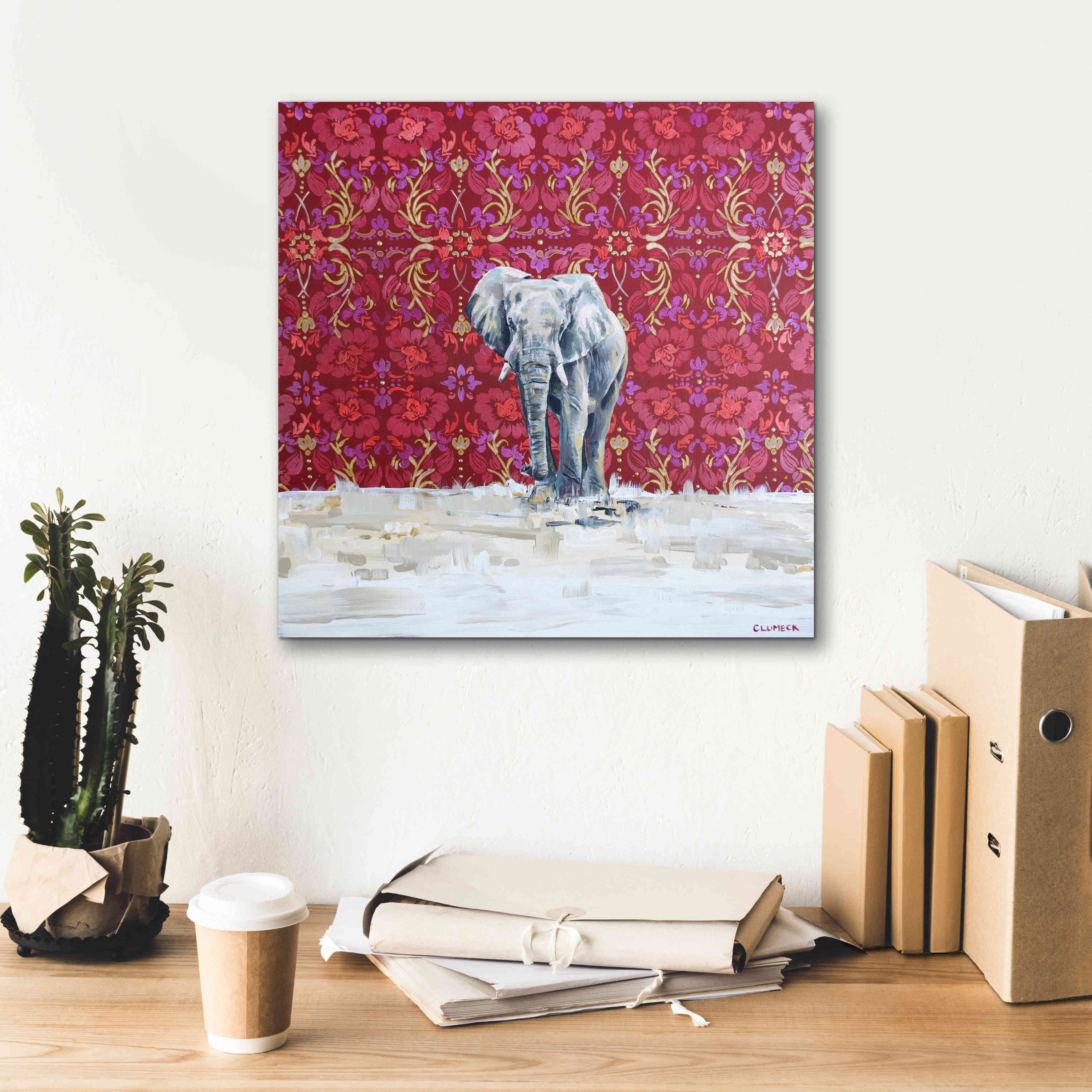 'Elephant by Alana Clumeck Giclee Canvas Wall Art,18x18