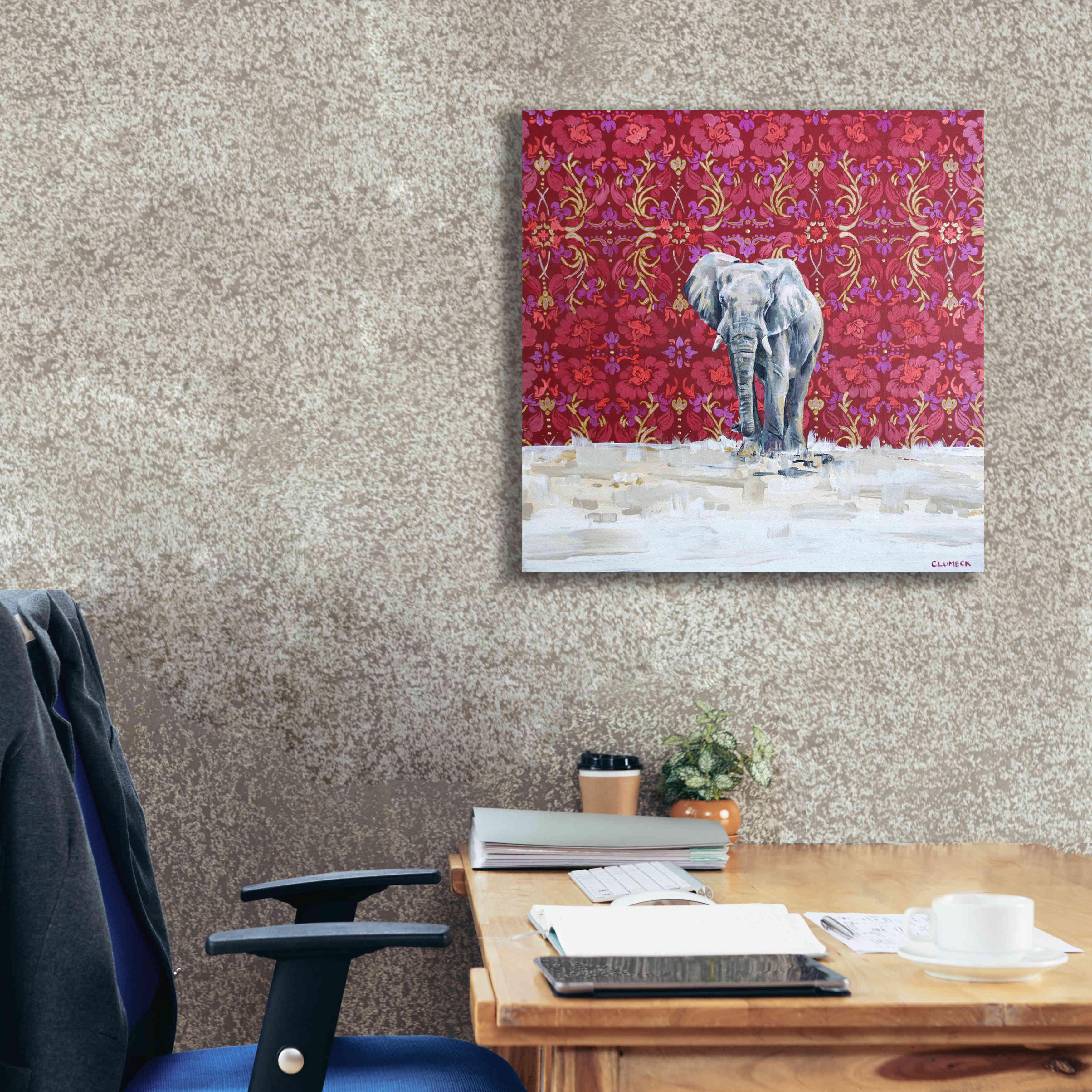 'Elephant by Alana Clumeck Giclee Canvas Wall Art,26x26