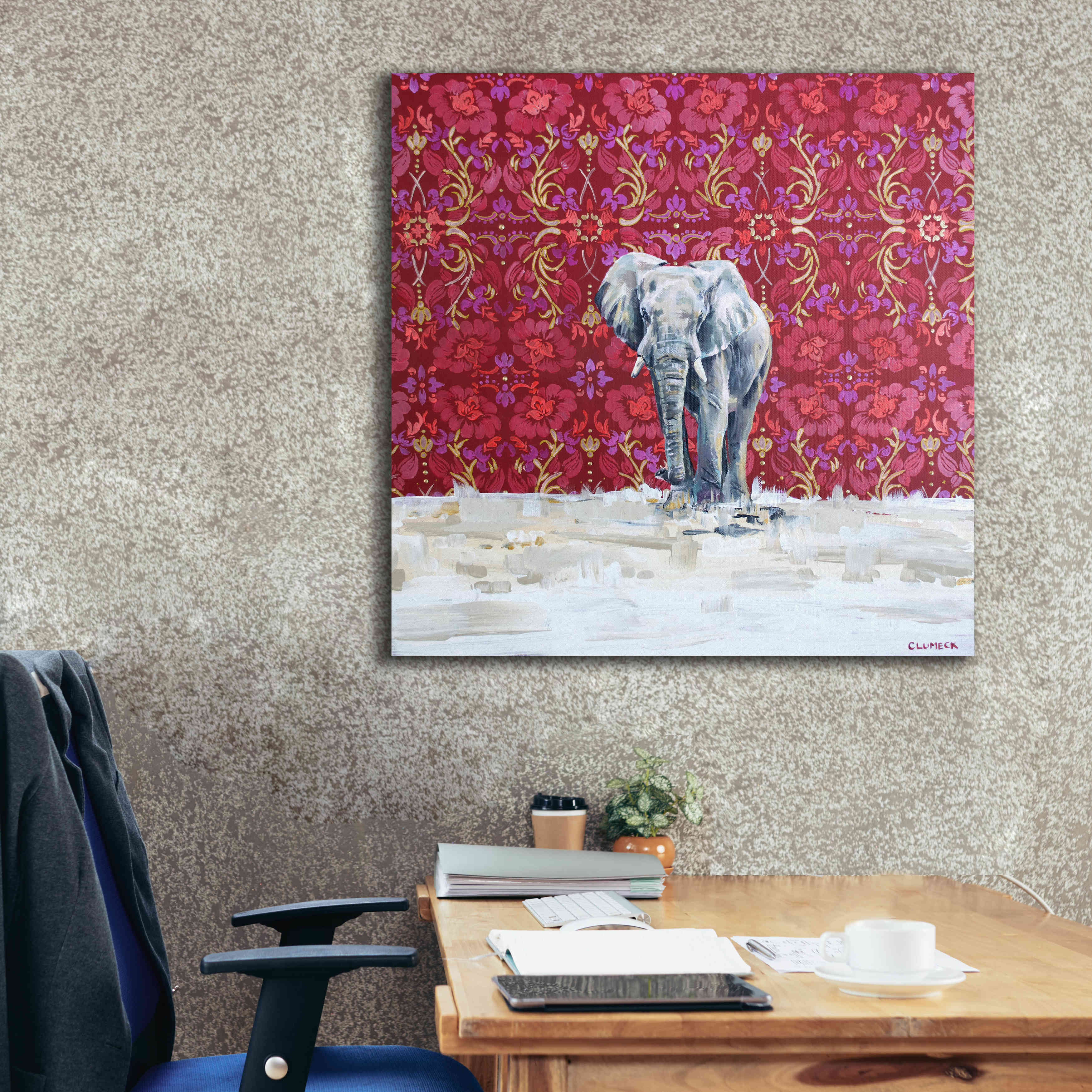 'Elephant by Alana Clumeck Giclee Canvas Wall Art,37x37
