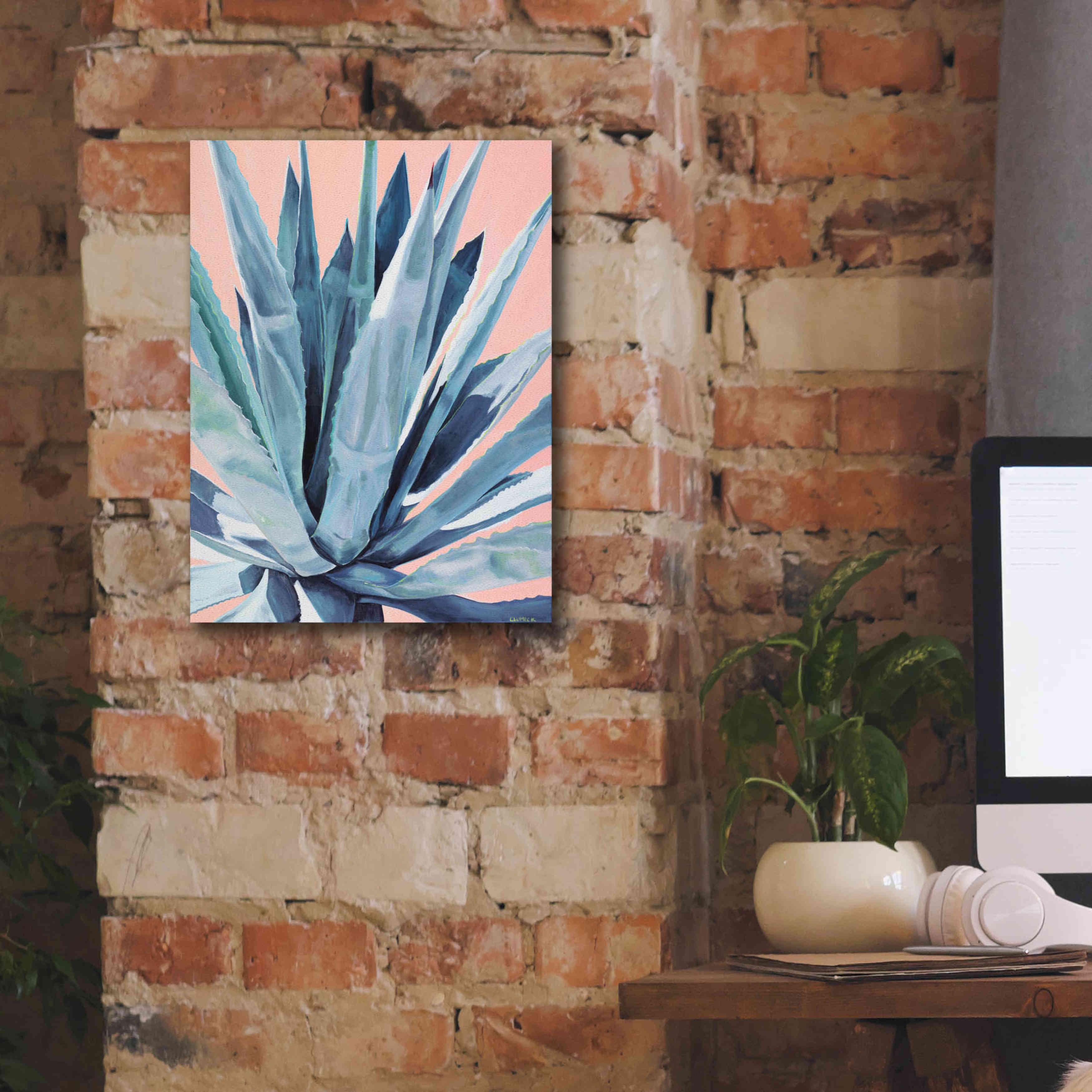 'Agave With Coral by Alana Clumeck Giclee Canvas Wall Art,12x16
