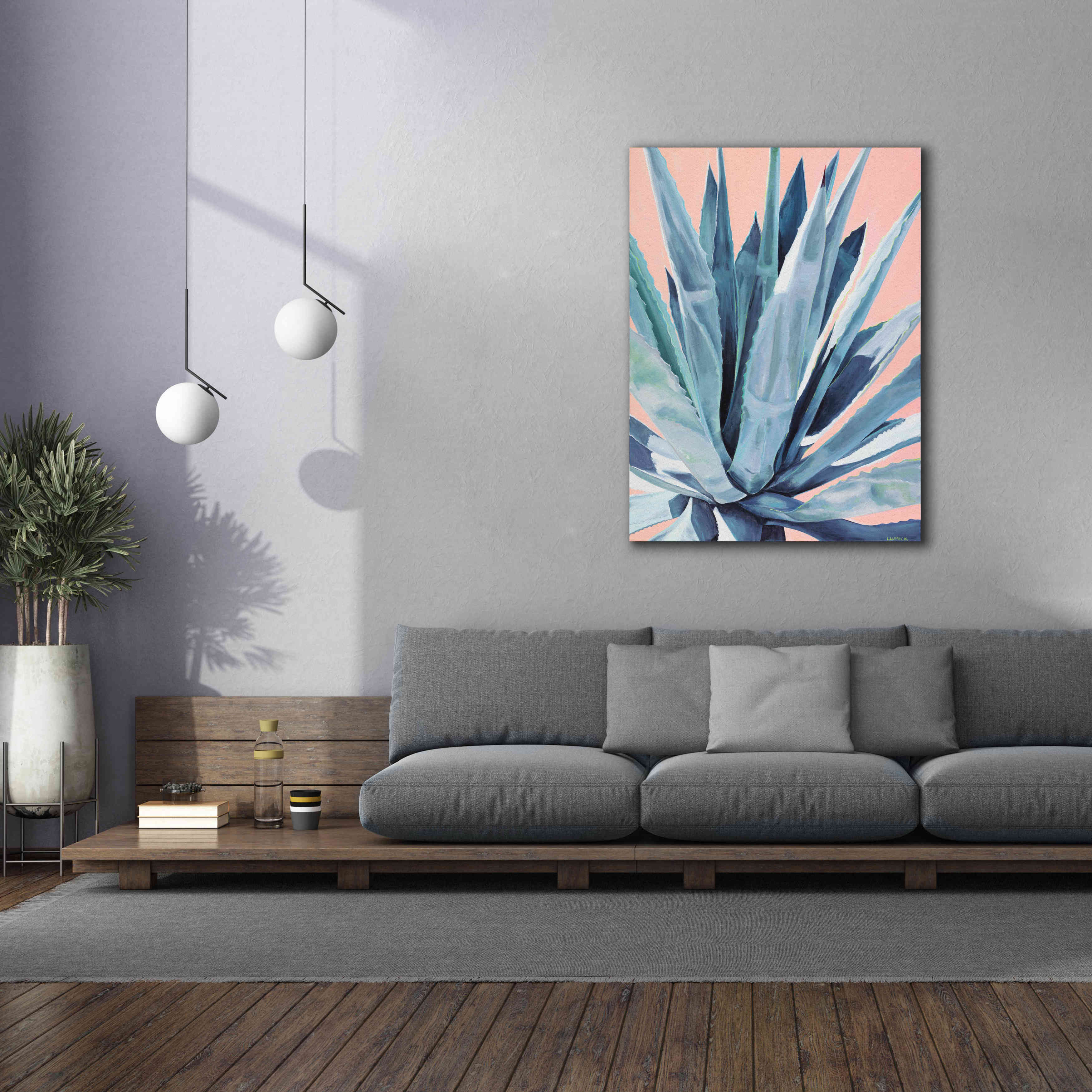 'Agave With Coral by Alana Clumeck Giclee Canvas Wall Art,40x54