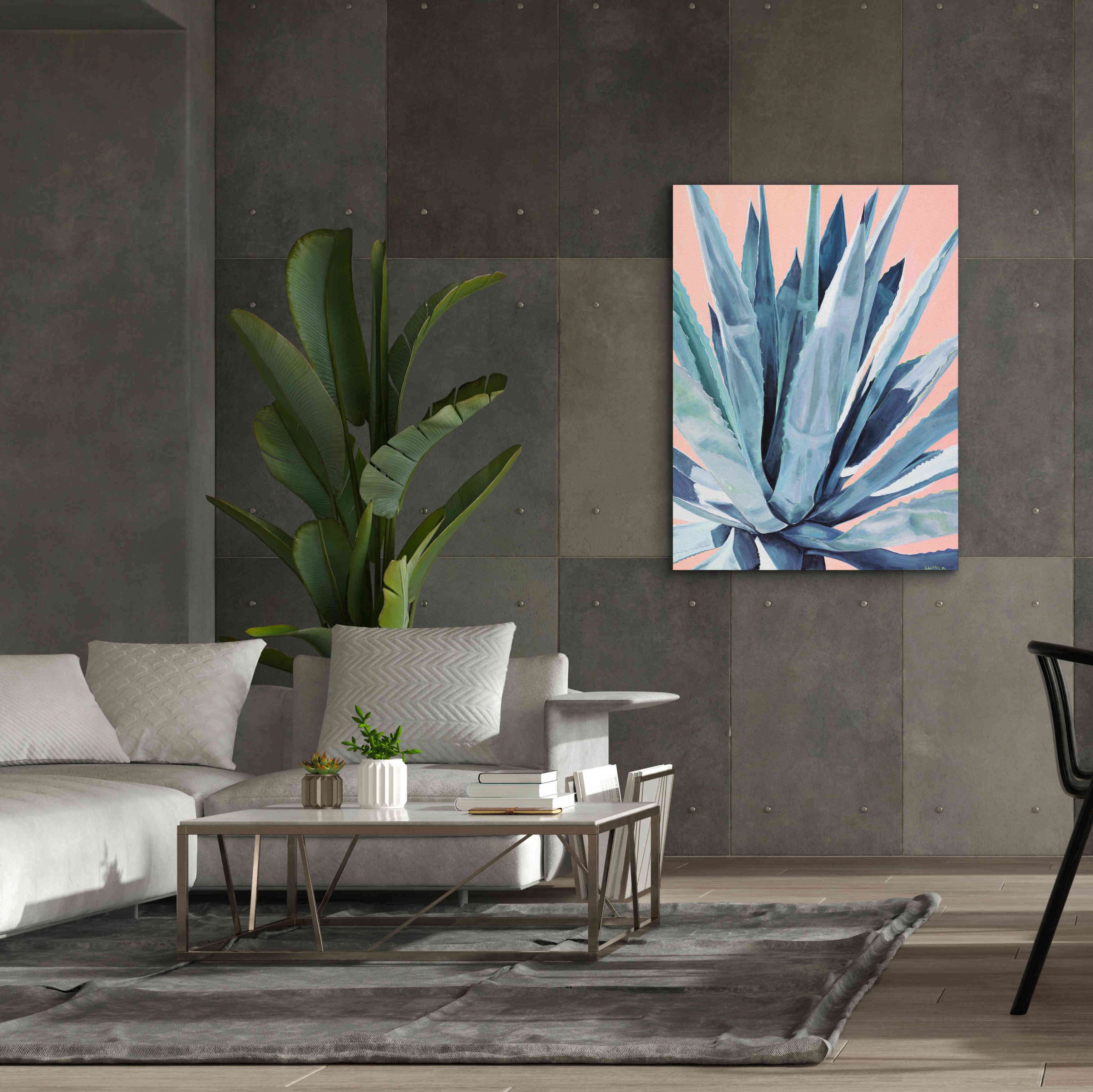 'Agave With Coral by Alana Clumeck Giclee Canvas Wall Art,40x54