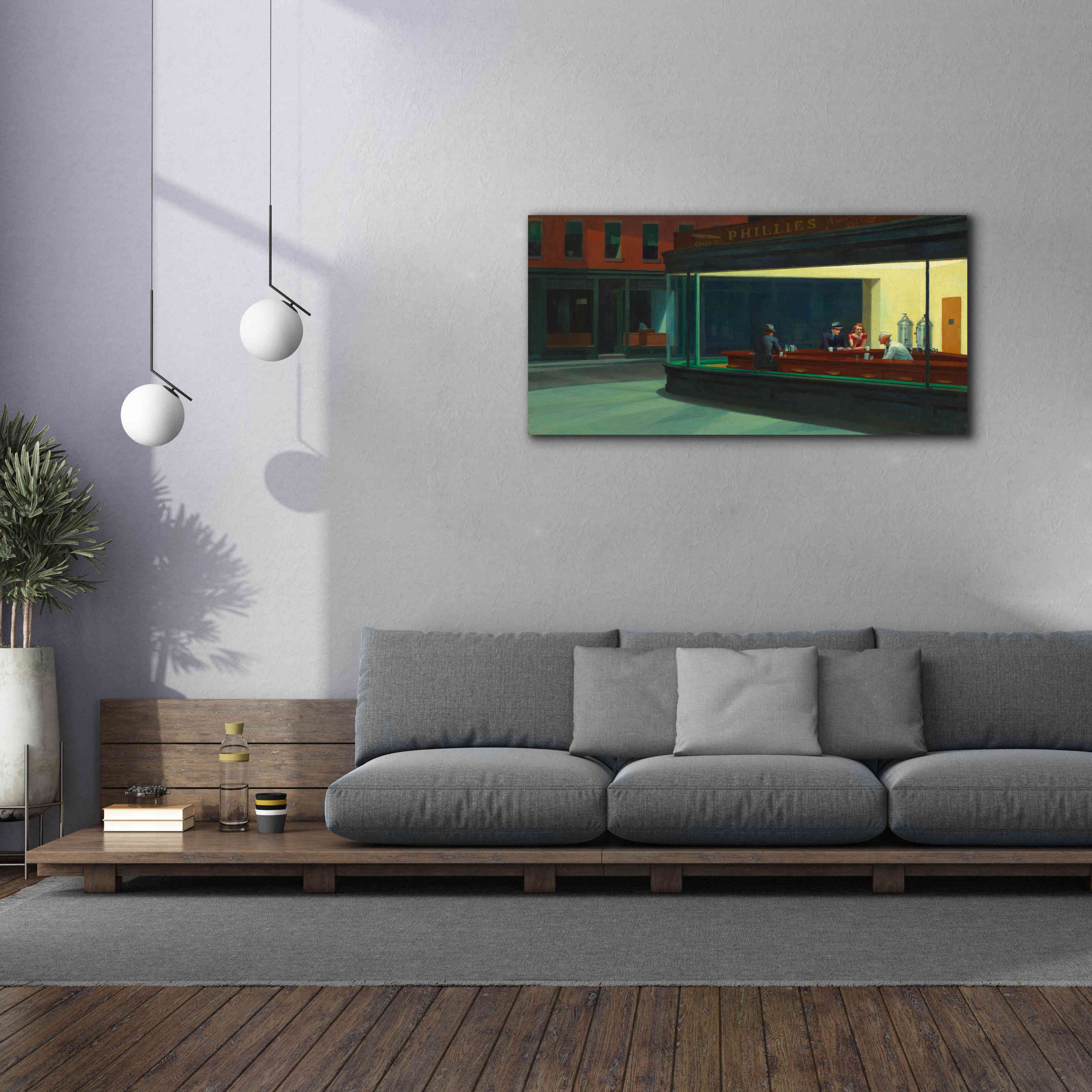 'Nighthawks, 1942' by Edward Hopper, Giclee Canvas Wall Art,60x30