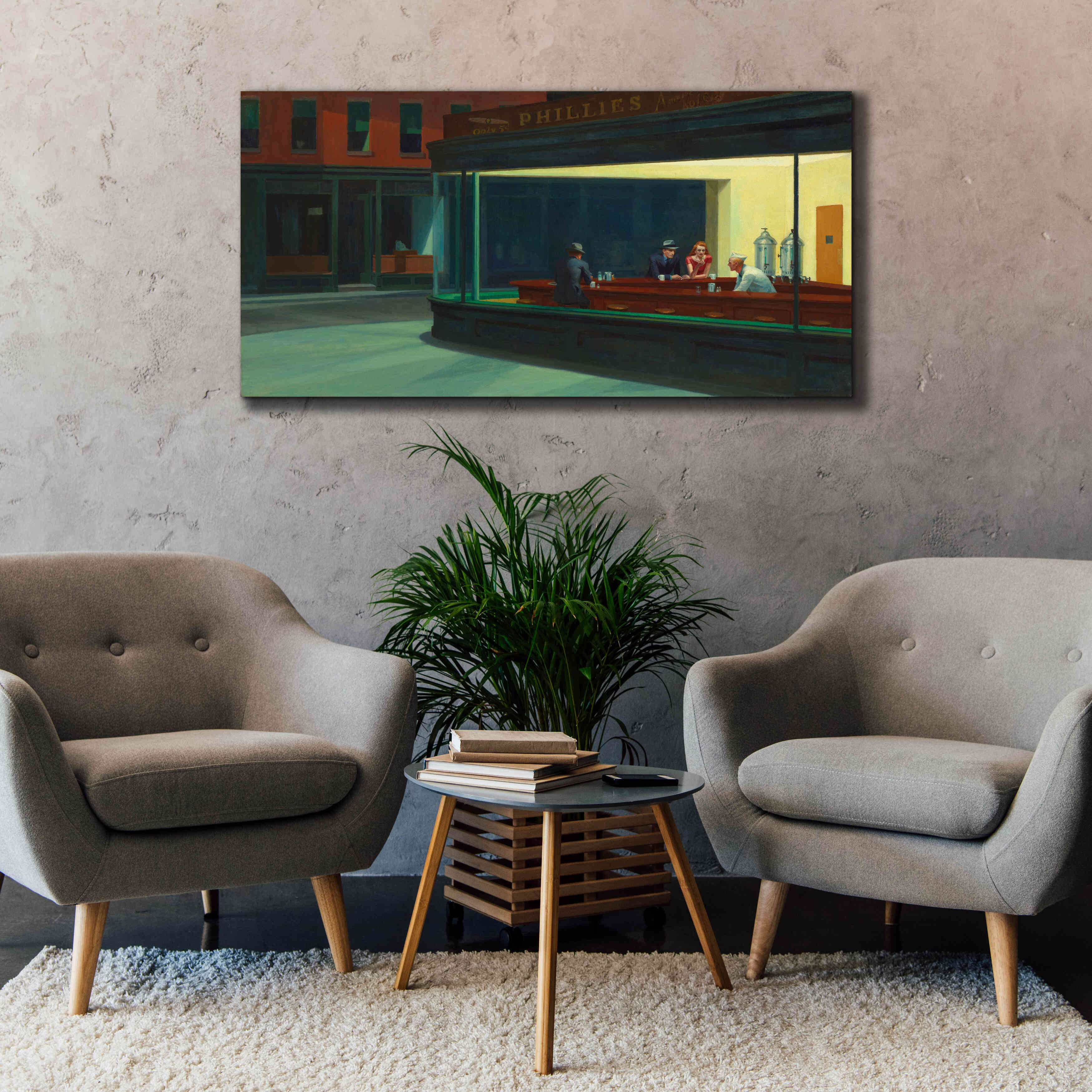 'Nighthawks, 1942' by Edward Hopper, Giclee Canvas Wall Art,60x30