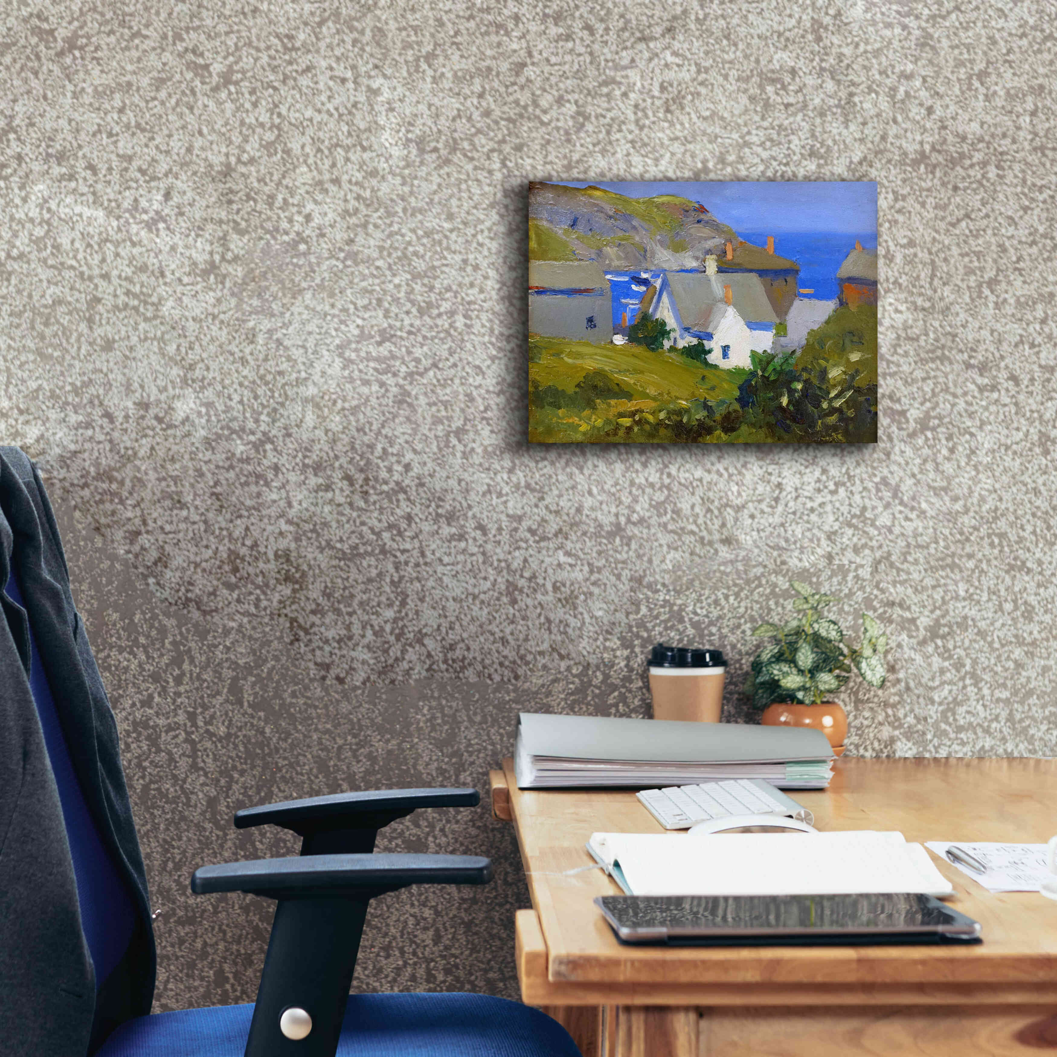 'Monhegan Houses, Maine, 1916-1919' by Edward Hopper, Giclee Canvas Wall Art,16x12