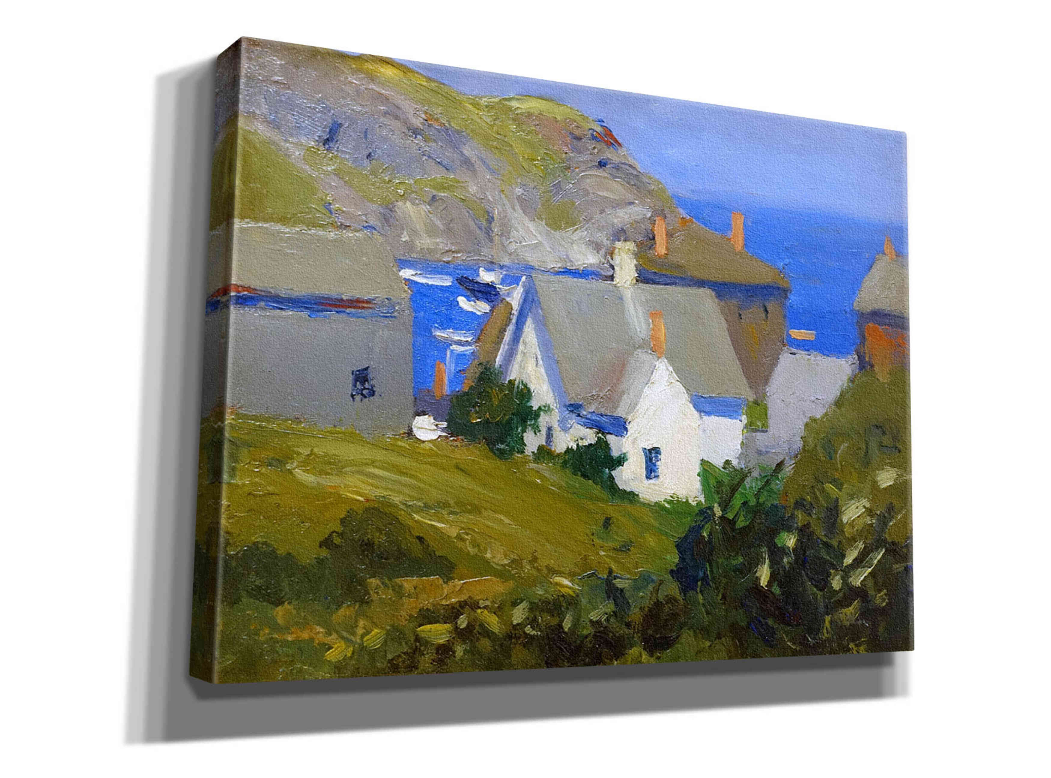 'Monhegan Houses, Maine, 1916-1919' by Edward Hopper, Giclee Canvas Wall Art