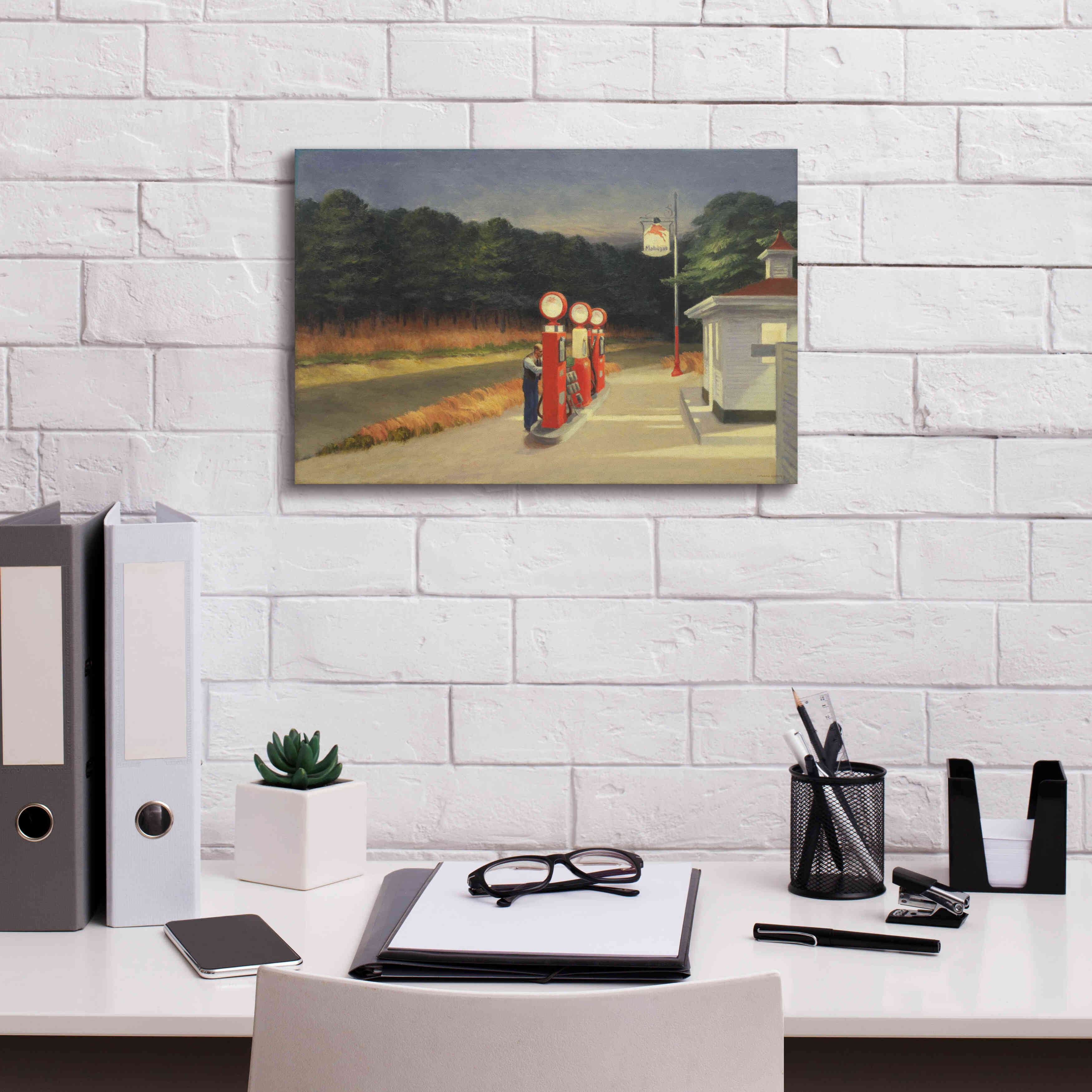 'Gas, 1940' by Edward Hopper, Giclee Canvas Wall Art,18x12