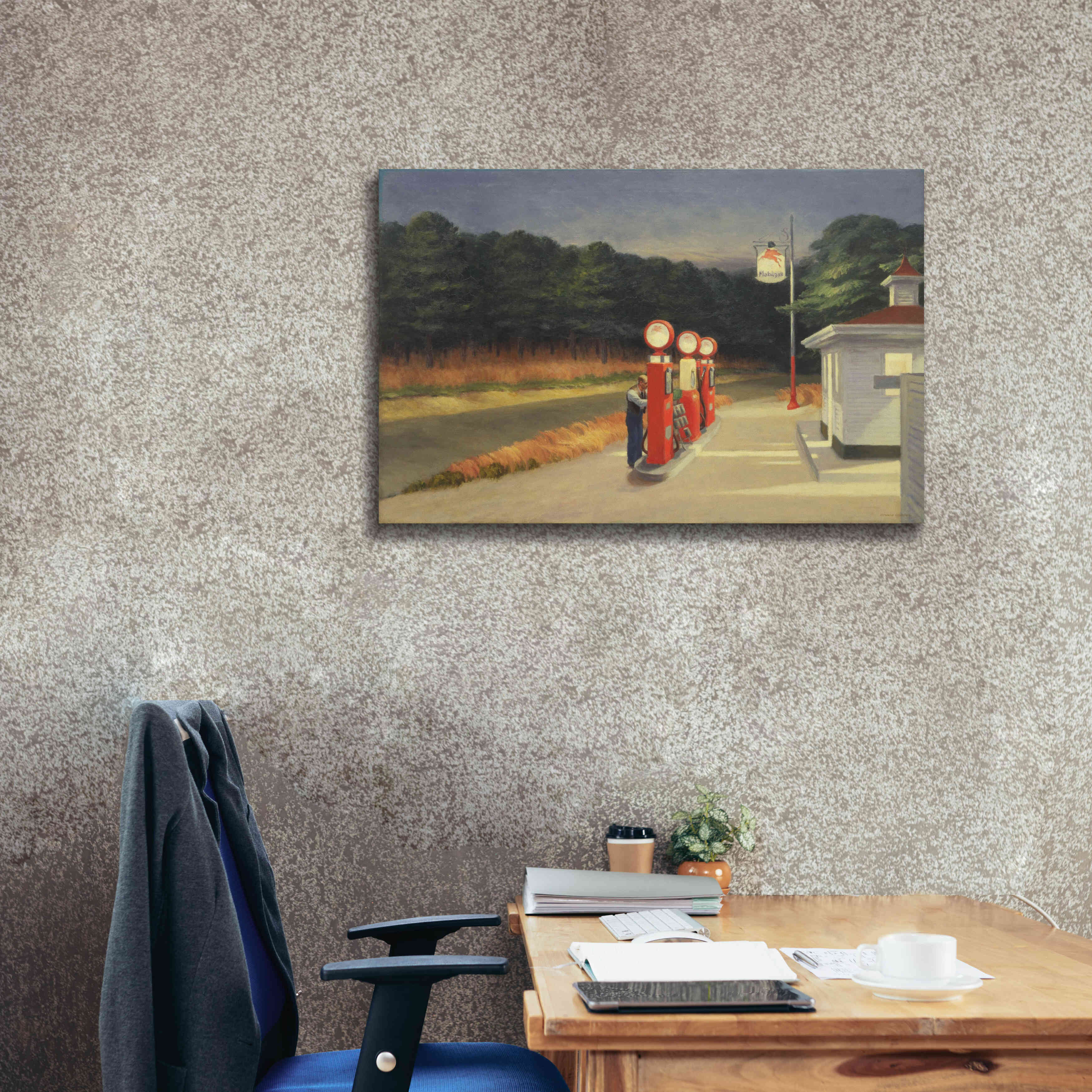 'Gas, 1940' by Edward Hopper, Giclee Canvas Wall Art,40x26