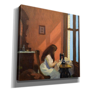 'Girl At Sewing Maching, 1921' by Edward Hopper, Giclee Canvas Wall Art