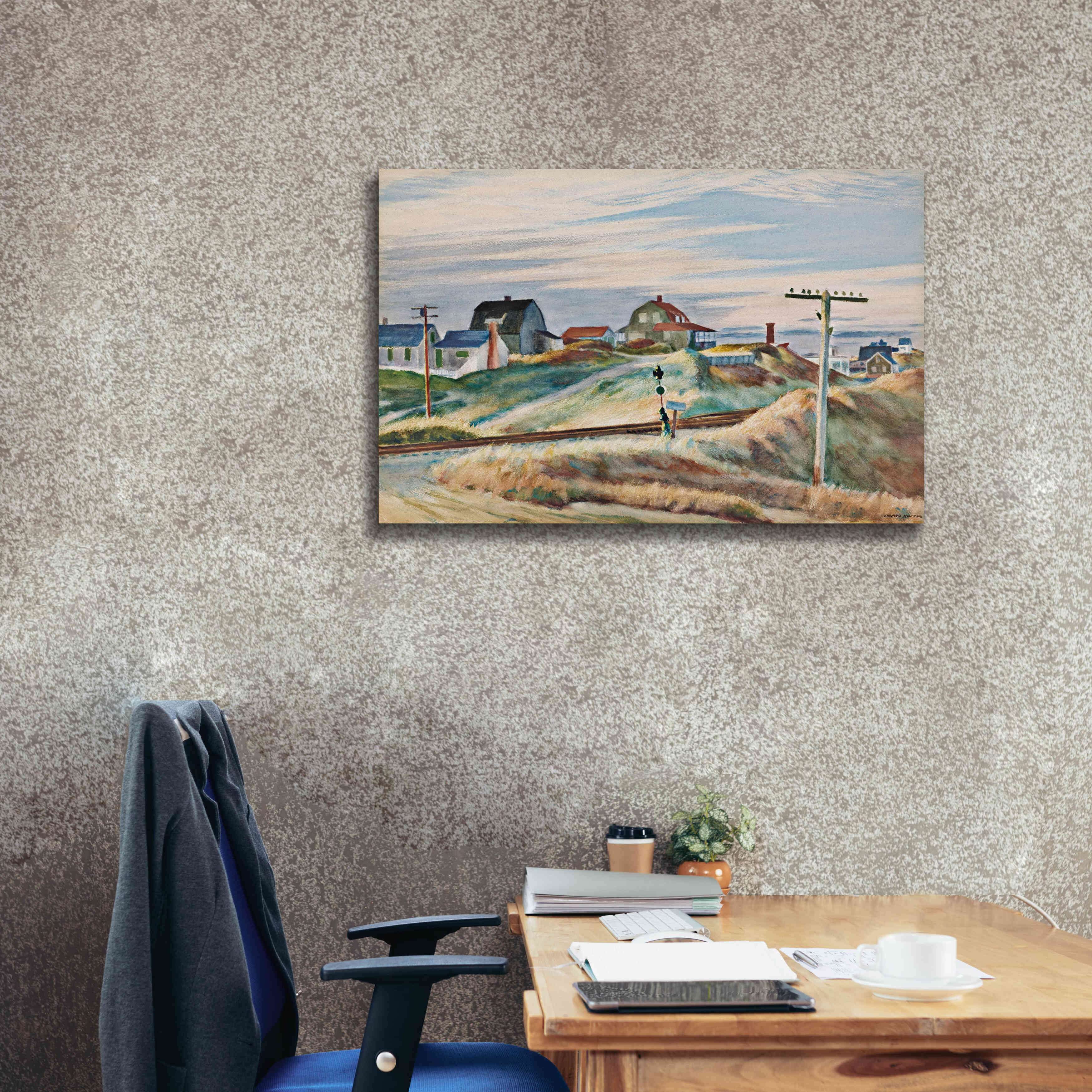 'Cottages at North Truro' by Edward Hopper, Giclee Canvas Wall Art,40x26
