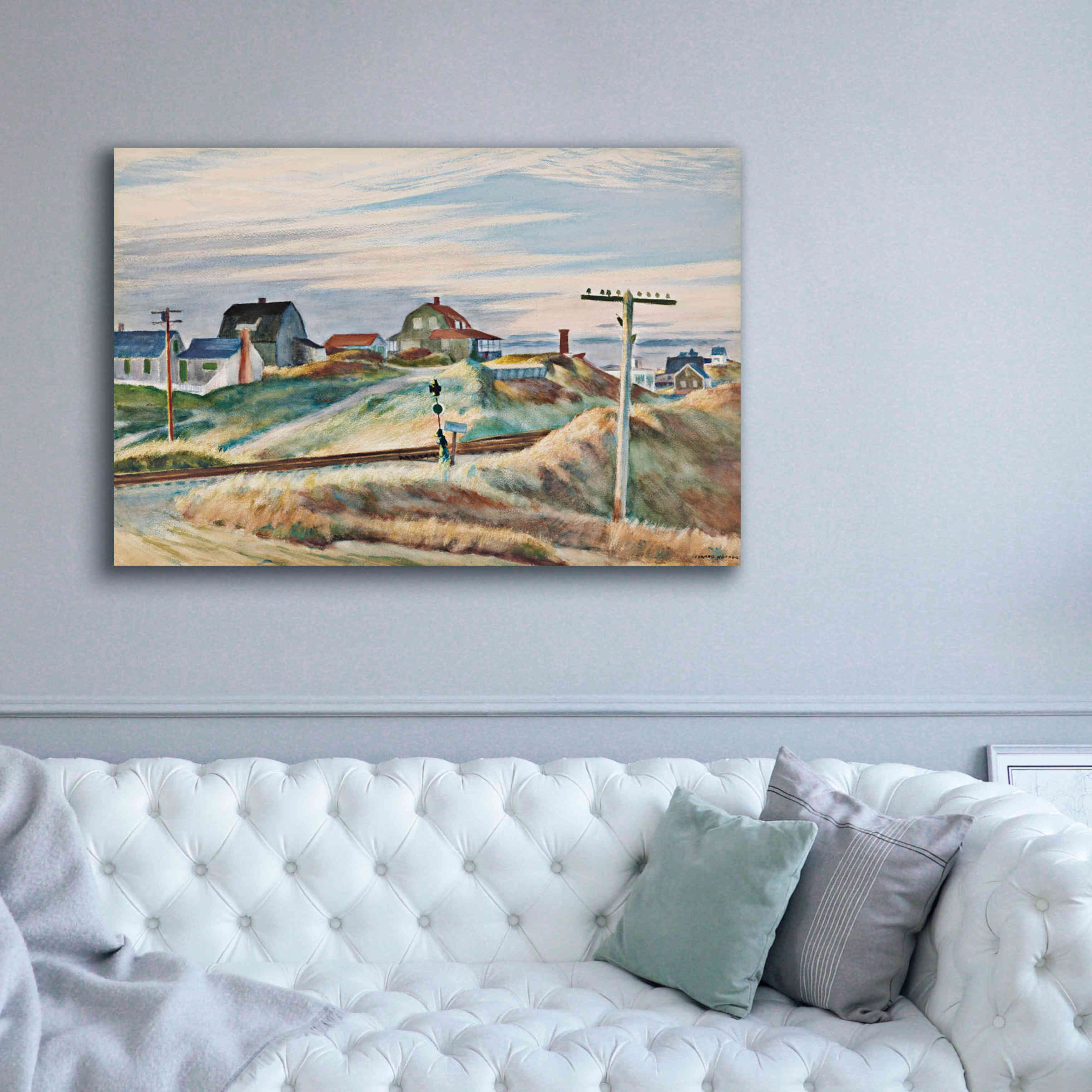 'Cottages at North Truro' by Edward Hopper, Giclee Canvas Wall Art,60x40