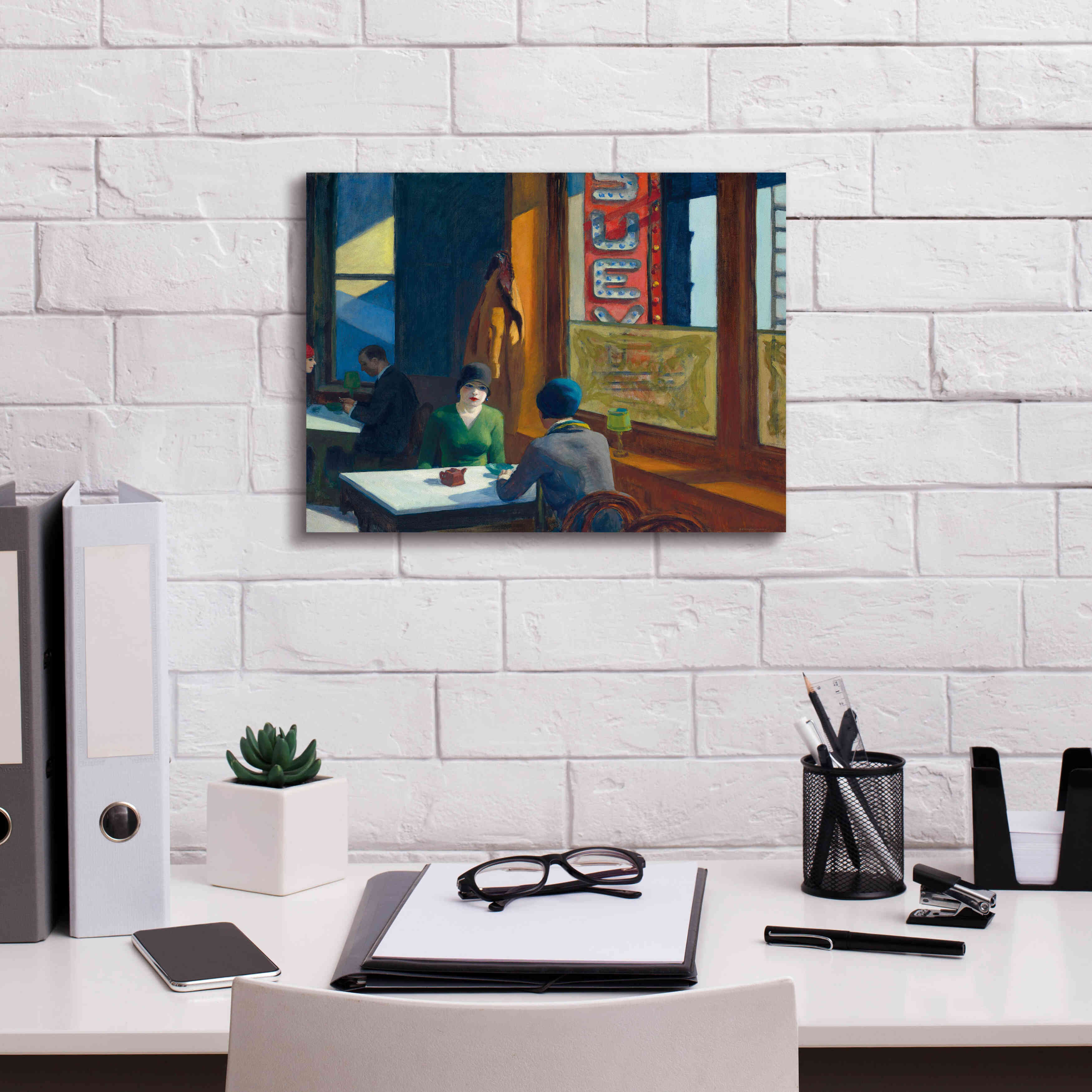 'Chop Suey' by Edward Hopper, Giclee Canvas Wall Art,16x12