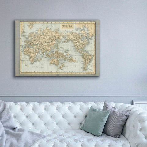 Image of 'The World Map Neutral' by Wild Apple Portfolio, Canvas Wall Art,60x40