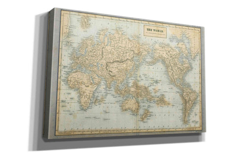 Image of 'The World Map Neutral' by Wild Apple Portfolio, Canvas Wall Art