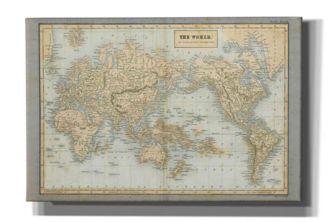 Image of 'The World Map Neutral' by Wild Apple Portfolio, Canvas Wall Art