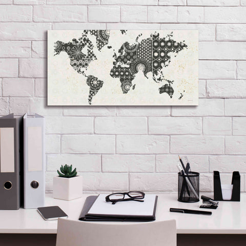 Image of 'Kami Map - No Border' by Kathrine Lovell, Canvas Wall Art,24x12