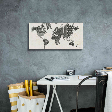 Image of 'Kami Map - No Border' by Kathrine Lovell, Canvas Wall Art,24x12