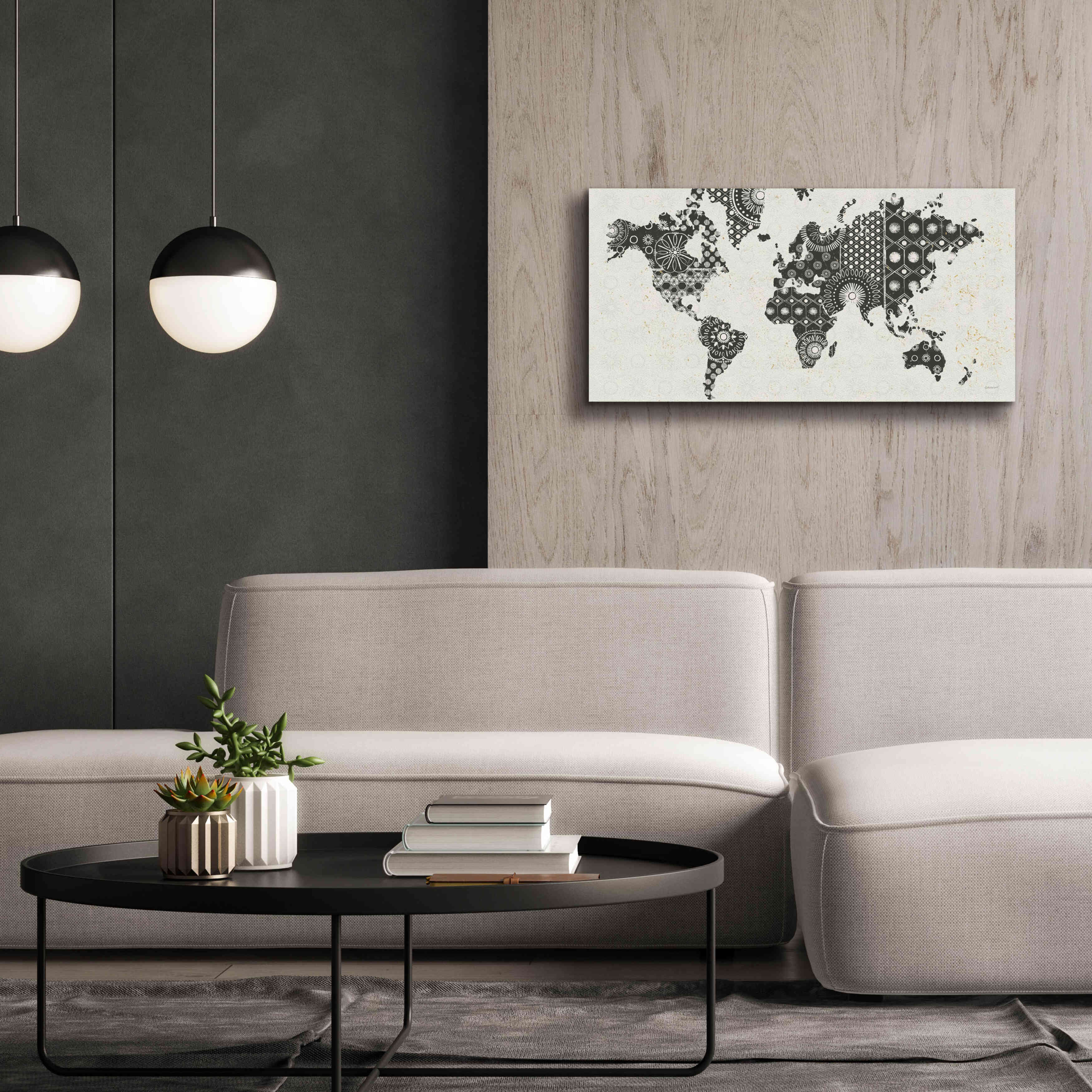 'Kami Map - No Border' by Kathrine Lovell, Canvas Wall Art,40x20