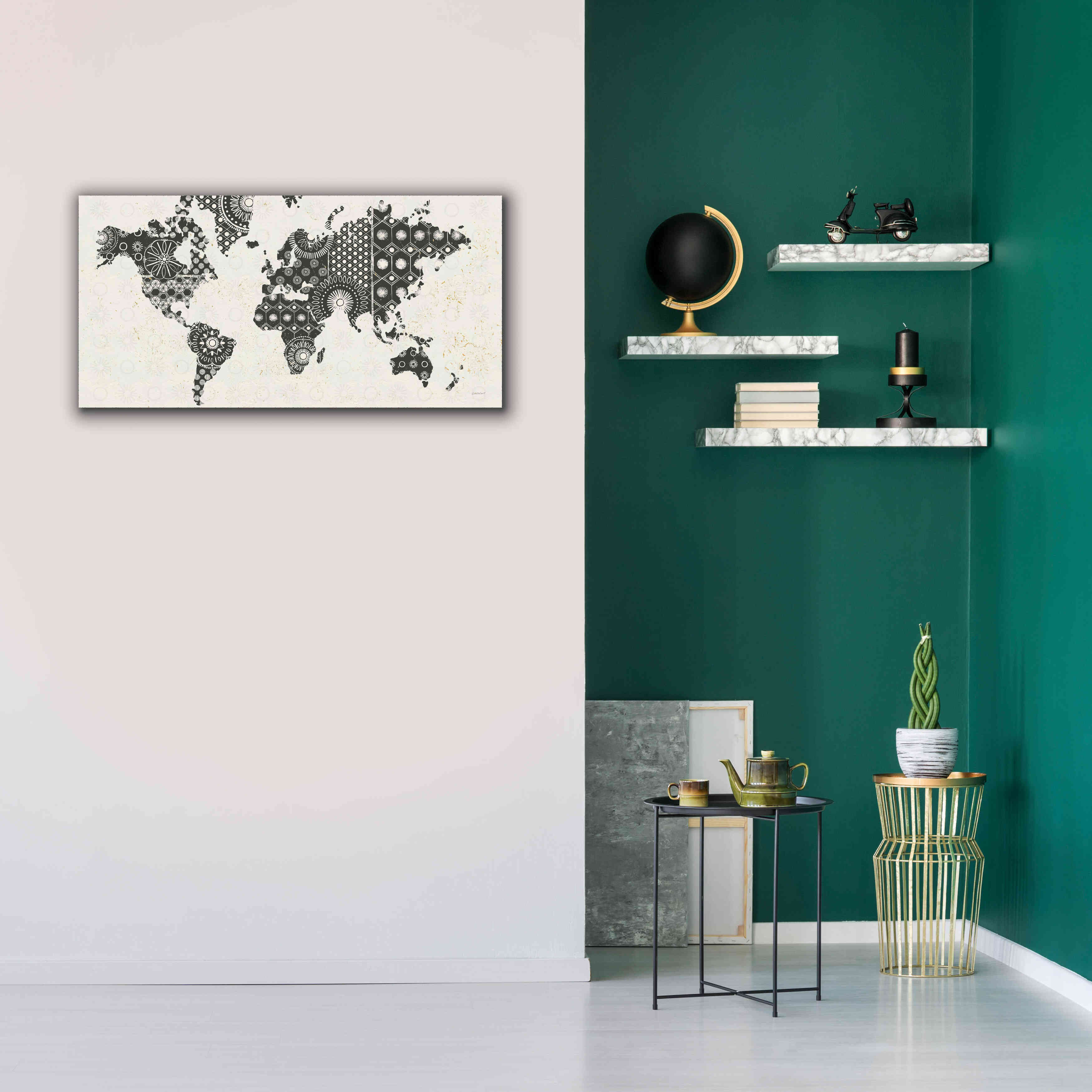 'Kami Map - No Border' by Kathrine Lovell, Canvas Wall Art,40x20