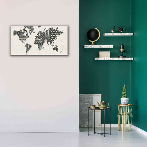 Image of 'Kami Map - No Border' by Kathrine Lovell, Canvas Wall Art,40x20