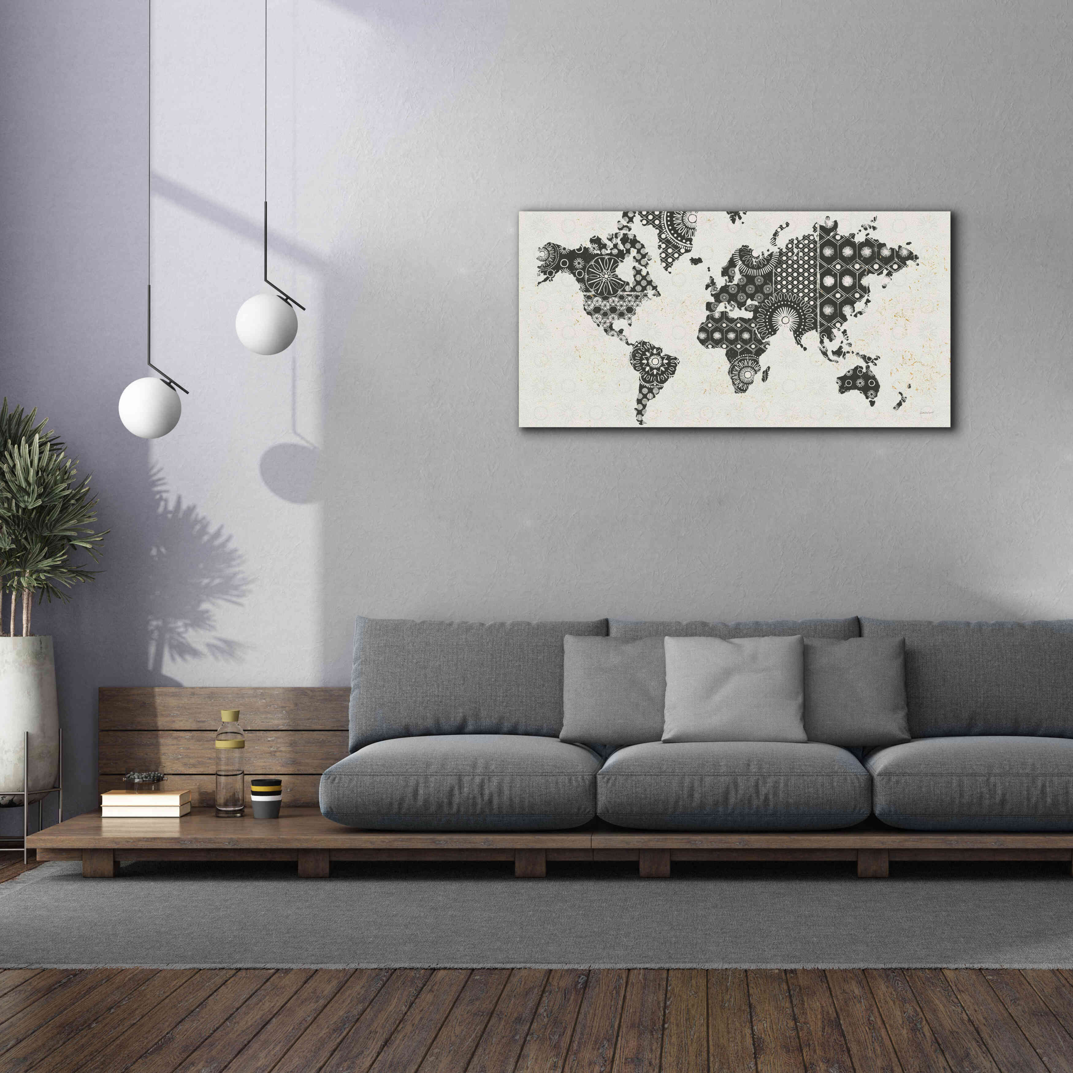 'Kami Map - No Border' by Kathrine Lovell, Canvas Wall Art,60x30