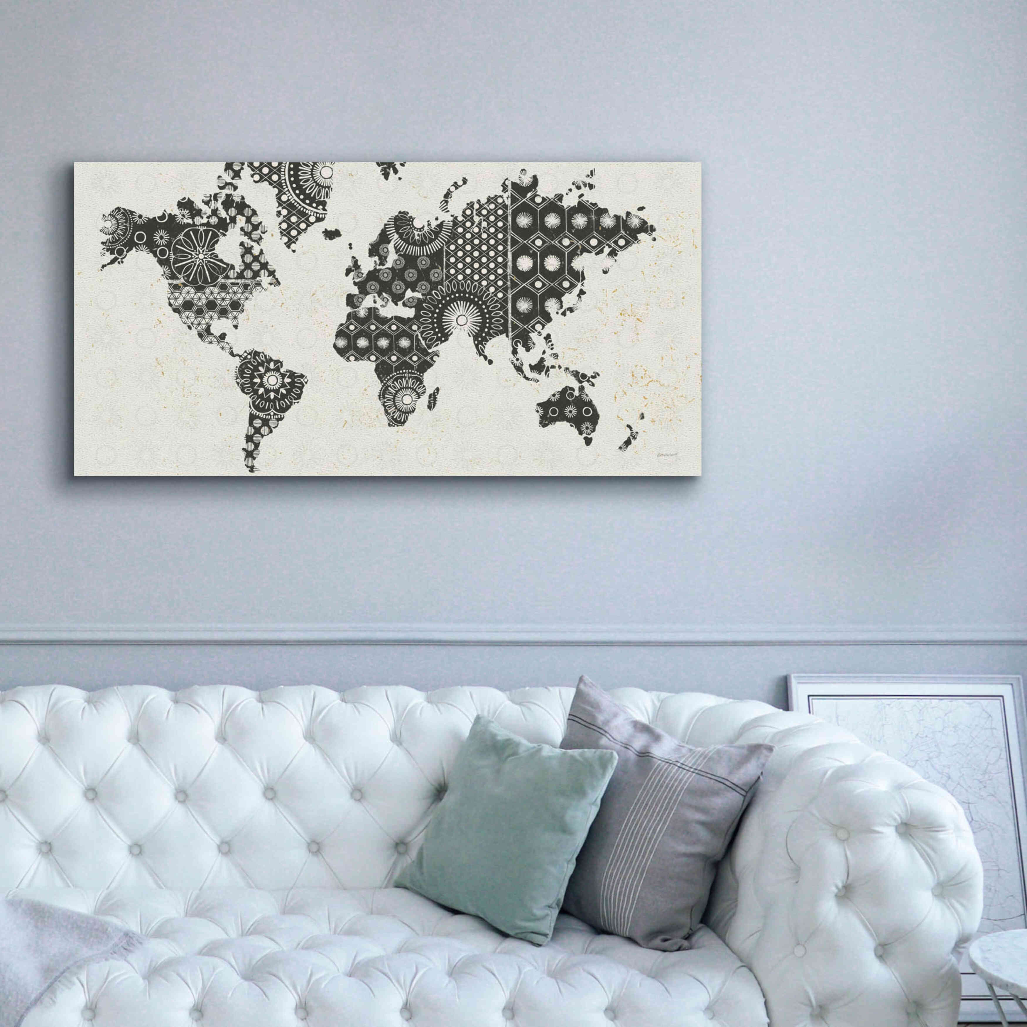 'Kami Map - No Border' by Kathrine Lovell, Canvas Wall Art,60x30