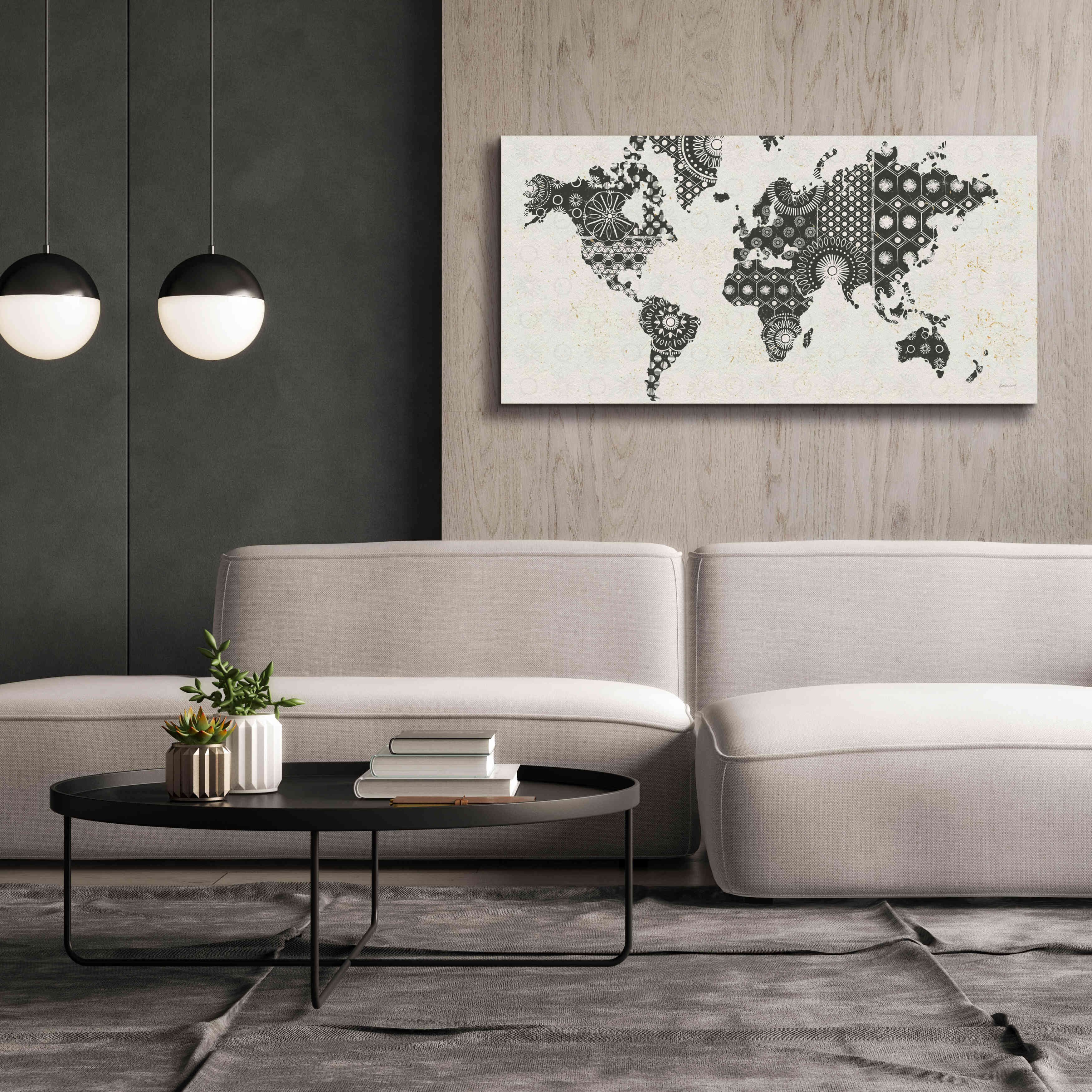 'Kami Map - No Border' by Kathrine Lovell, Canvas Wall Art,60x30