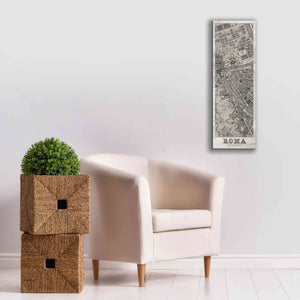 'Roma Map Panel on Wood' by Wild Apple Portfolio, Canvas Wall Art,12x36