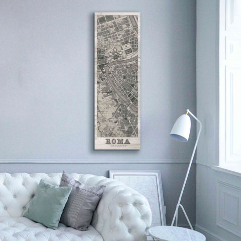 Image of 'Roma Map Panel on Wood' by Wild Apple Portfolio, Canvas Wall Art,20x60