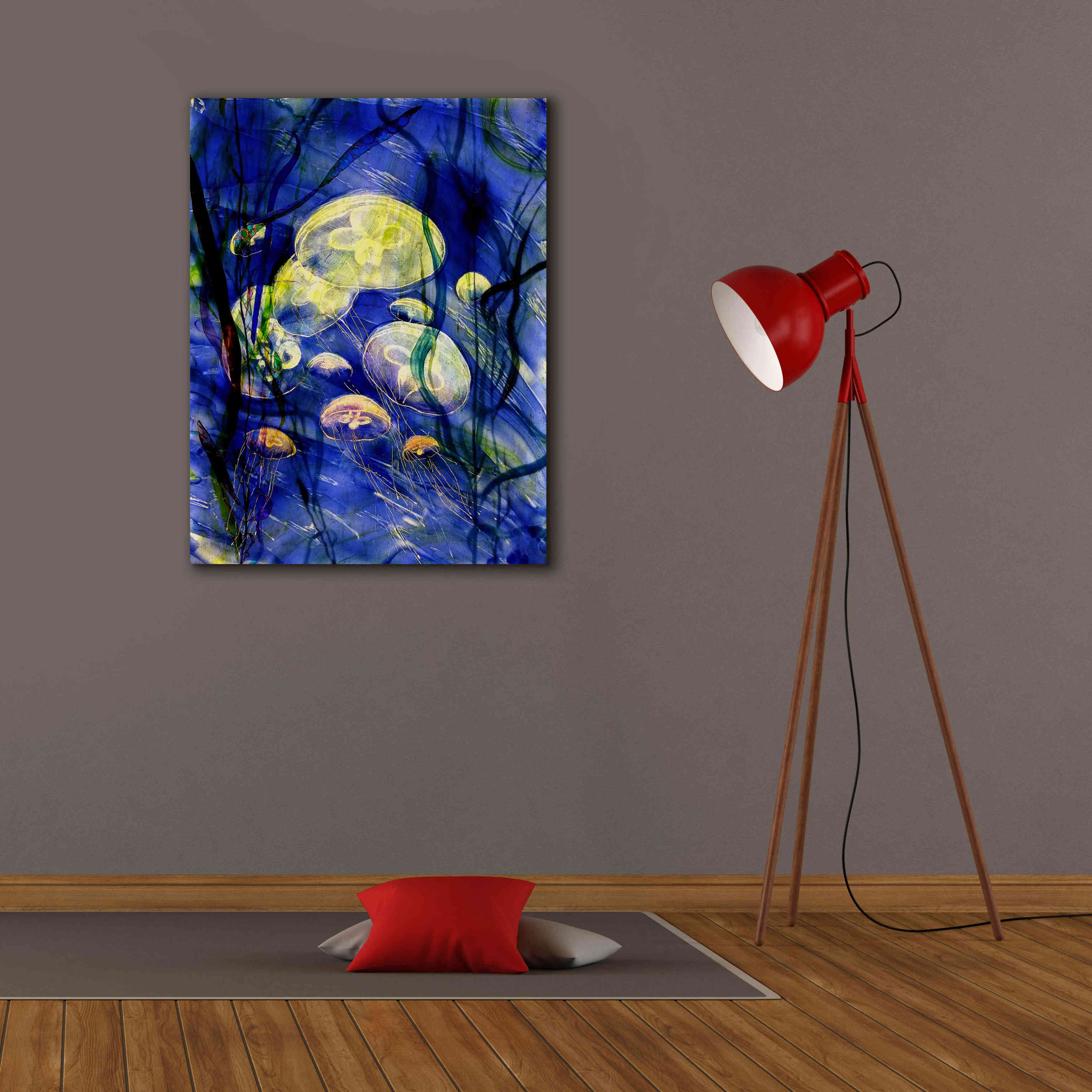 'Swimming With The Jellies' by Rita Shimelfarb, Giclee Canvas Wall Art,26x34